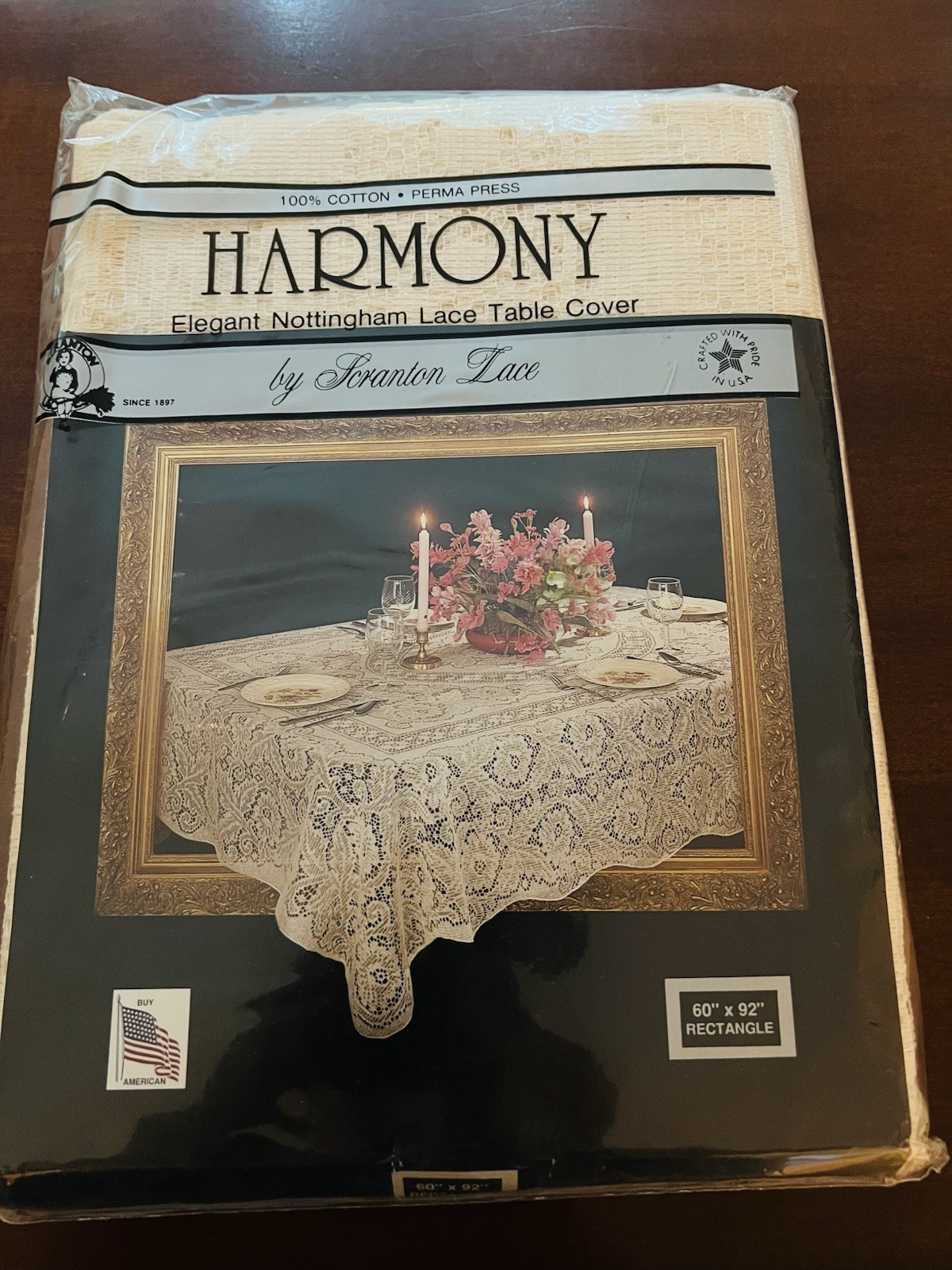 Vintage NEW Scranton Lace Harmony Ivory Nottingham Lace Tablecloth 60” X 92” Vintage NEW Scranton Lace Harmony Ivory Nottingham Lace Tablecloth 60” X 92”