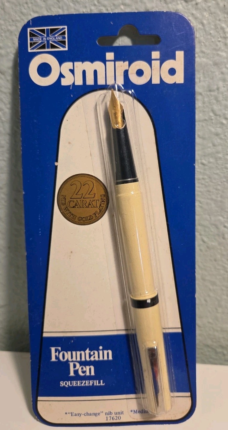 Vtg Osmiroid Calligraphy Cartridge Fountain Pen 22 Carat Gold PlateNib Unopened.