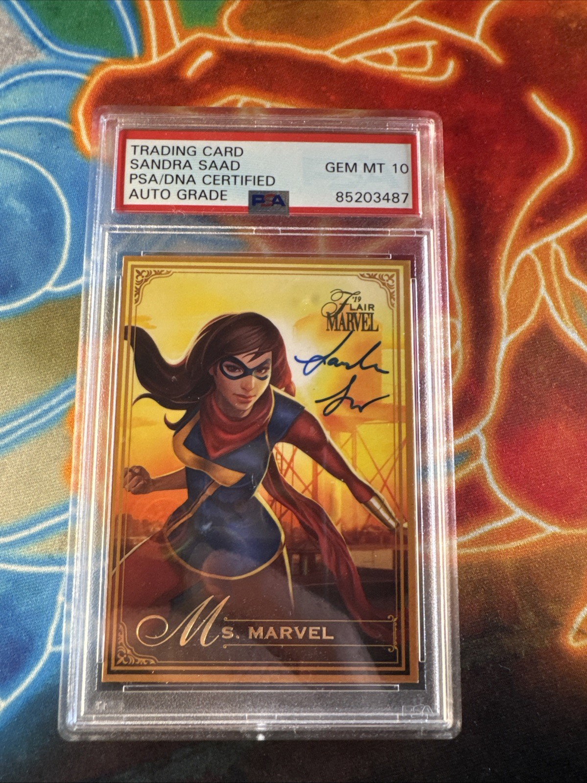 🔥2019 Flair Marvel Ms Marvel #78 Sandra Saad Signed Auto PSA GEM MT 10🔥 🔥2019 Flair Marvel Ms Marvel #78 Sandra Saad Signed Auto PSA GEM MT 10🔥
