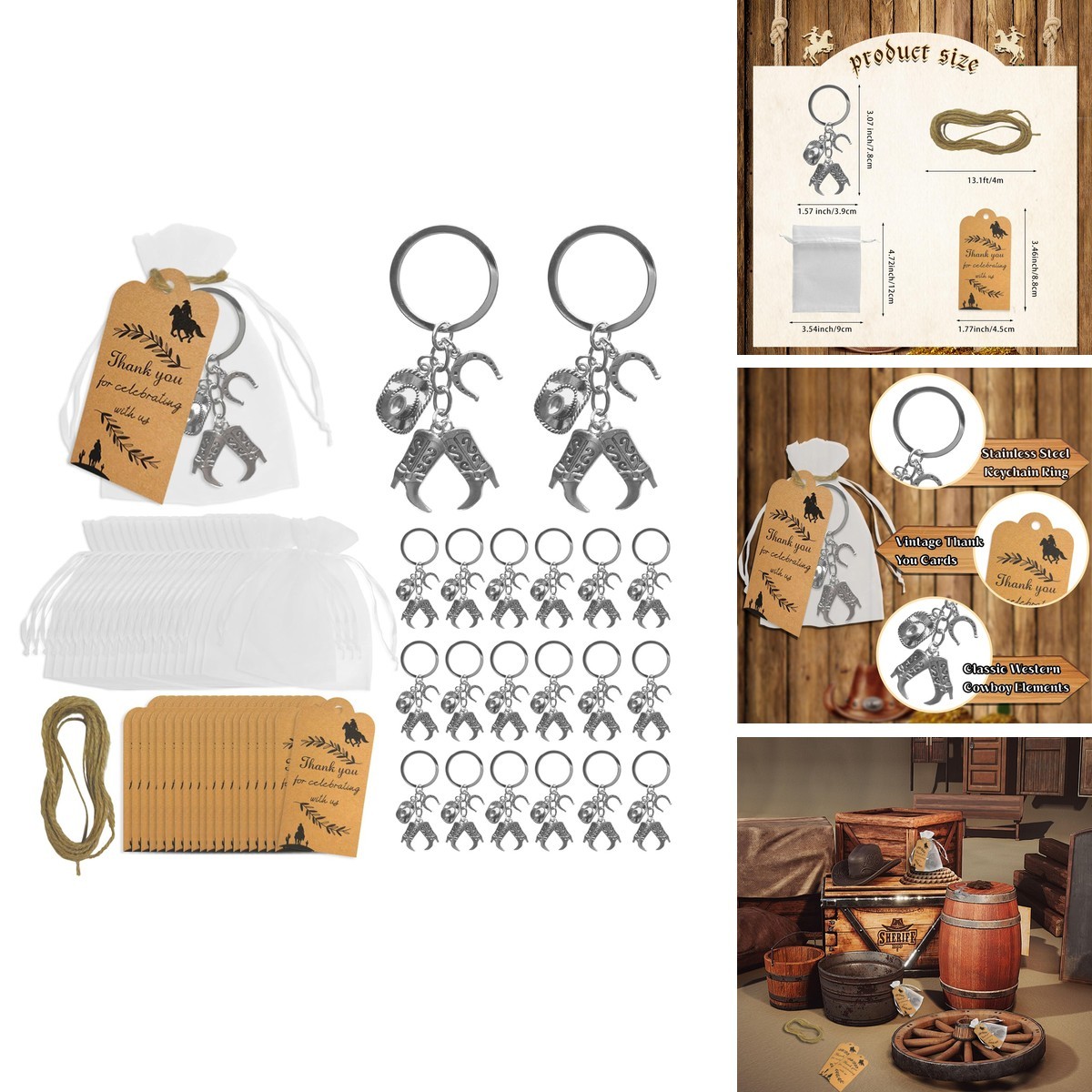 61Pcs Western Cowboy Party Favors for Cowboys and Cowgirls 61Pcs Western Cowboy Party Favors for Cowboys and Cowgirls