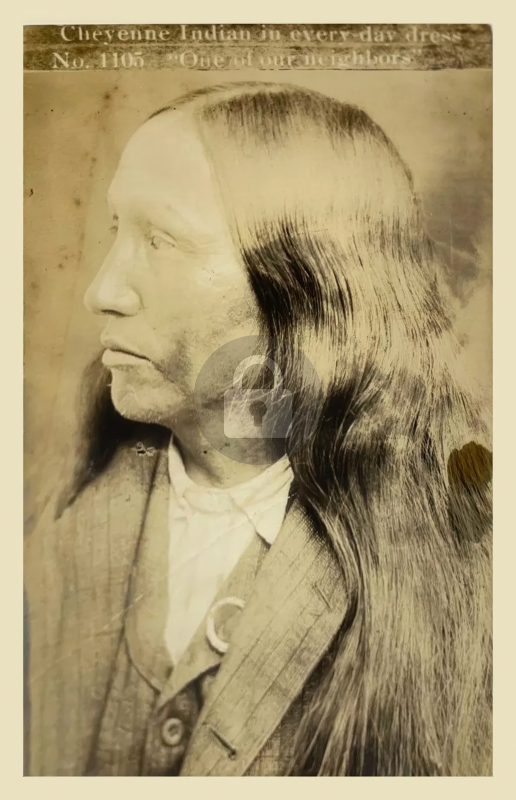 Cheyenne Indian in Everyday Dress Native American c1910 RPPC Photo Postcard COPY