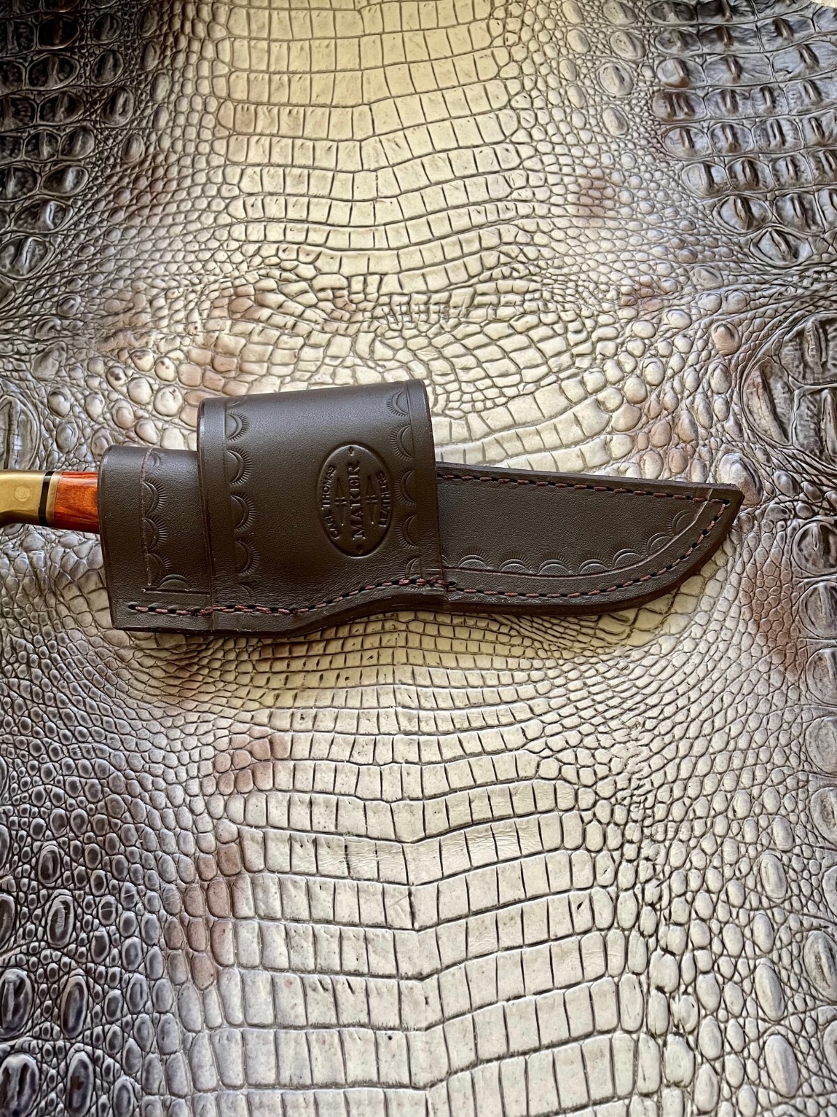 Brown Cross Draw Leather Knife Sheath That Fits Buck 102 Knife Sheath Only