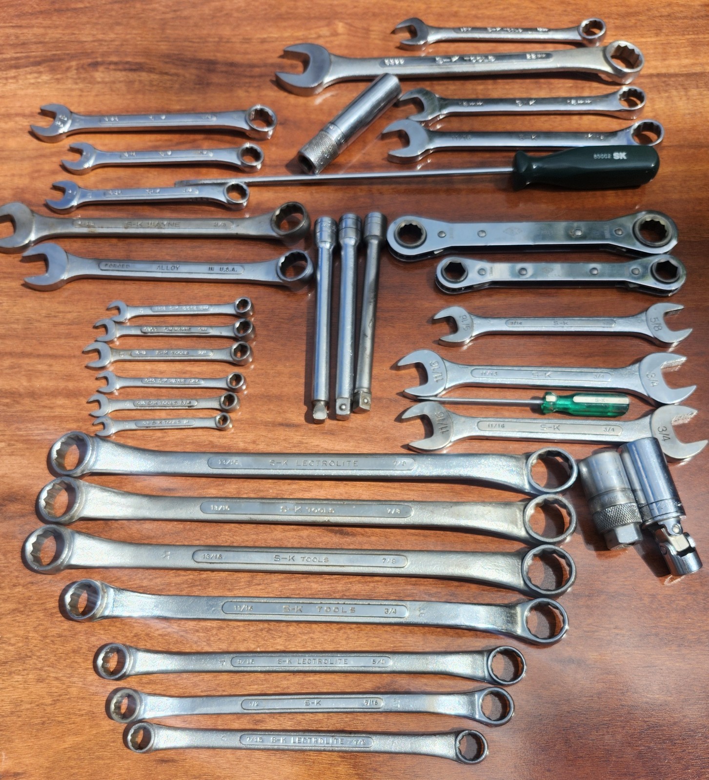 Vintage S-K Tools Lot Of 35 Wrenches-S-K Wayne, S-K Tools, S-K Lectrolite USA Vintage S-K Tools Lot Of 35 Wrenches-S-K Wayne, S-K Tools, S-K Lectrolite USA