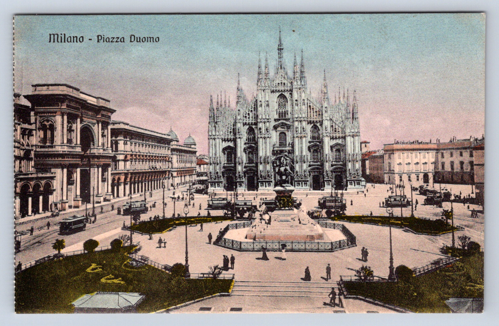 Vintage Postcard Piazza Duomo Milan Italy