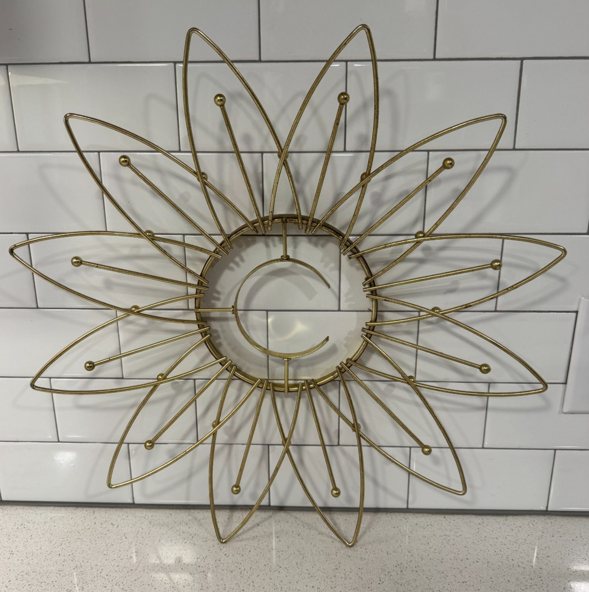 Vintage Mid Century Modern Starburst Lux Wall Clock Frame Atomic 21\