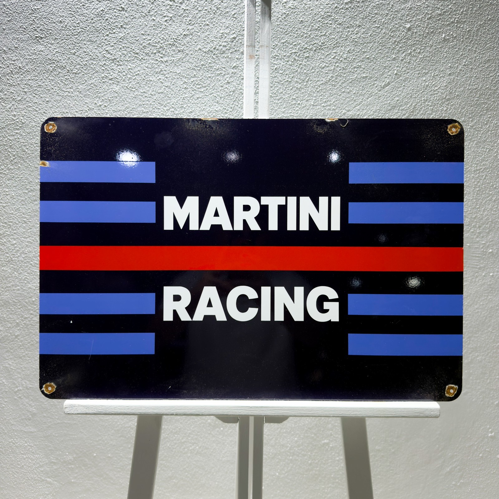 Martini Rusty Racing Heavy Metal Sign- Garage Decor  – 60x40 cm (23.6” × 15.7”)