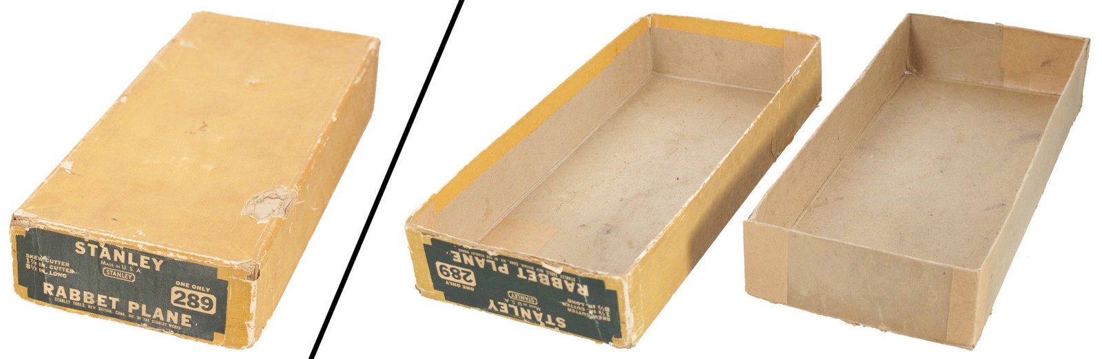 Orig. Pasteboard Box for Stanley No. 289 Skew Rabbet Plane- mjdtoolparts