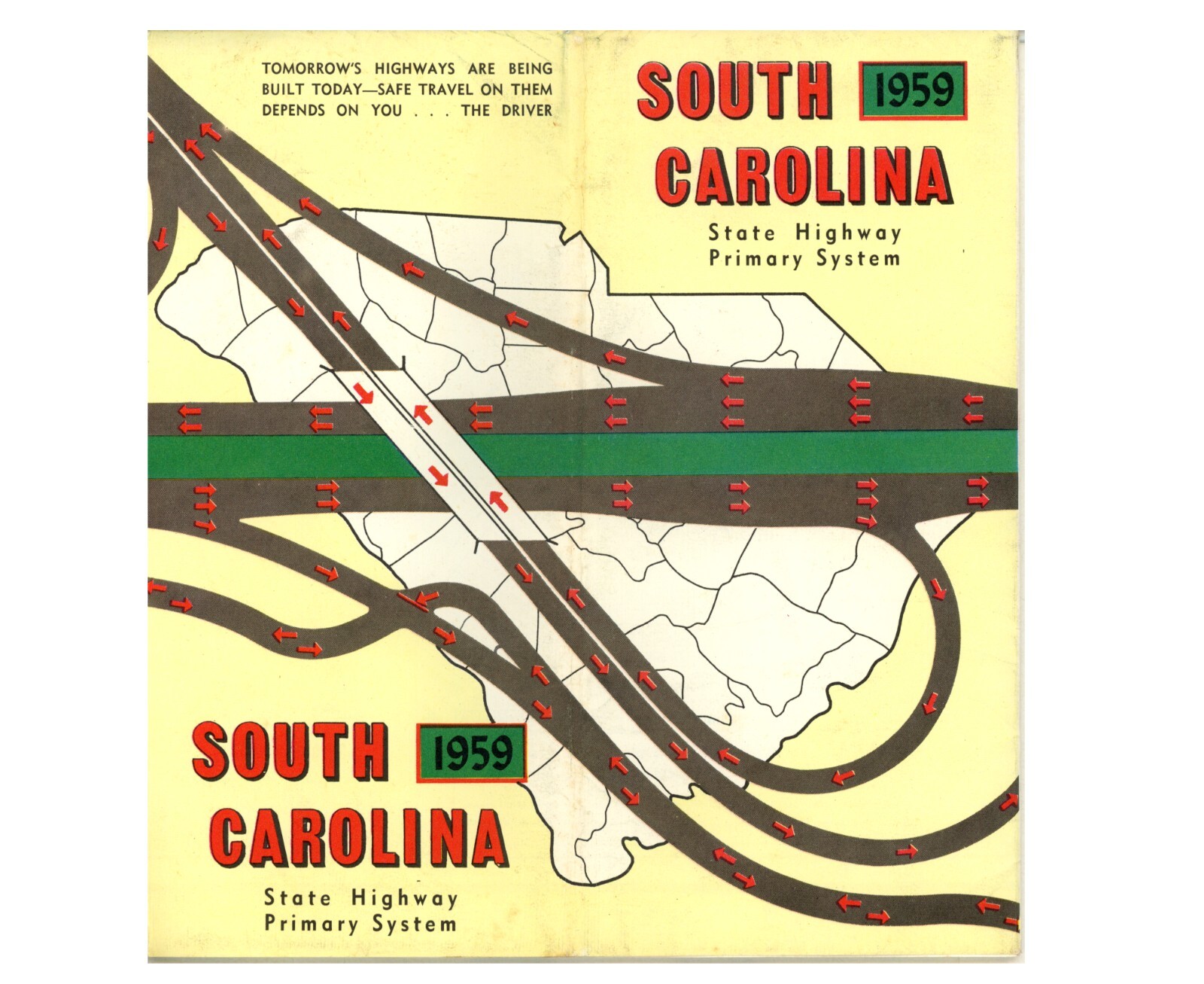 Vintage 1959 South Carolina Official Road Map – State Highway Department Vintage 1959 South Carolina Official Road Map – State Highway Department