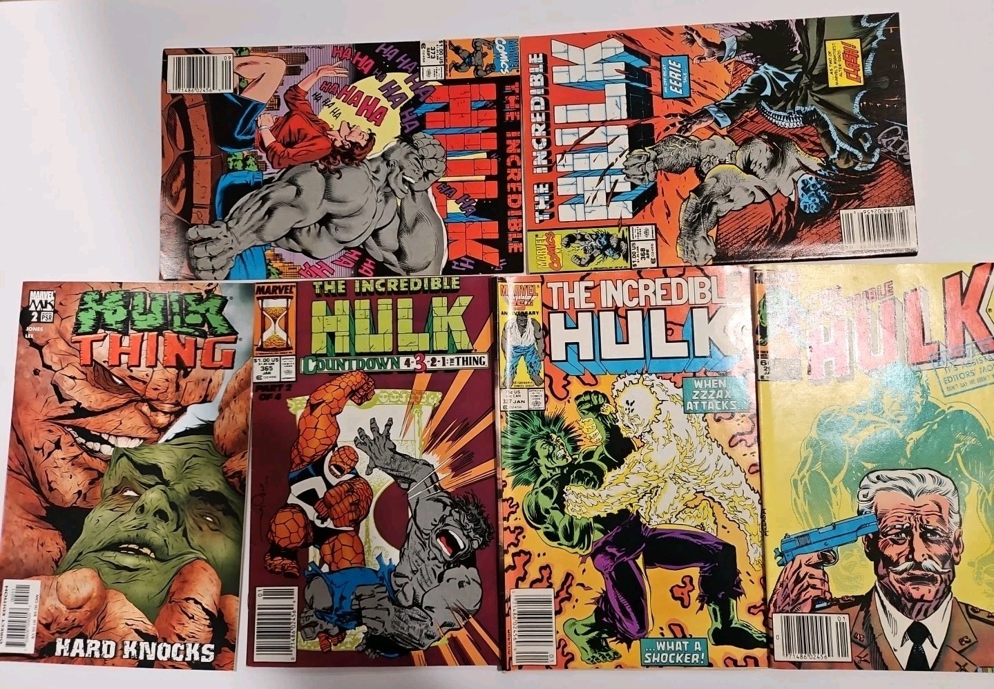 Vintage Lot Of 6 The Incredible Hulk 373 368 365 327 291 Hulk Thing 2