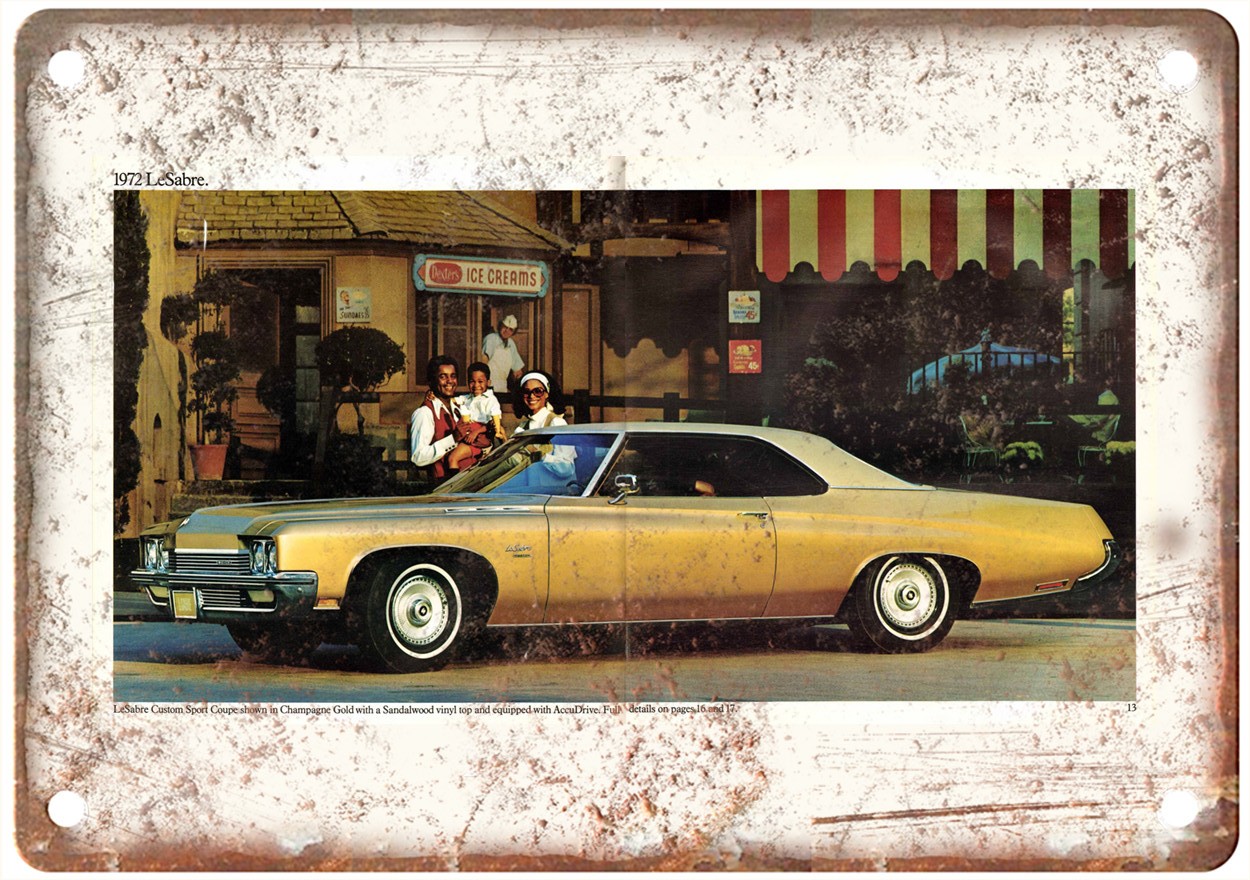 1972 Buick Prestige Vintage Auto Ad Retro Look Reproduction Metal Sign AM6880