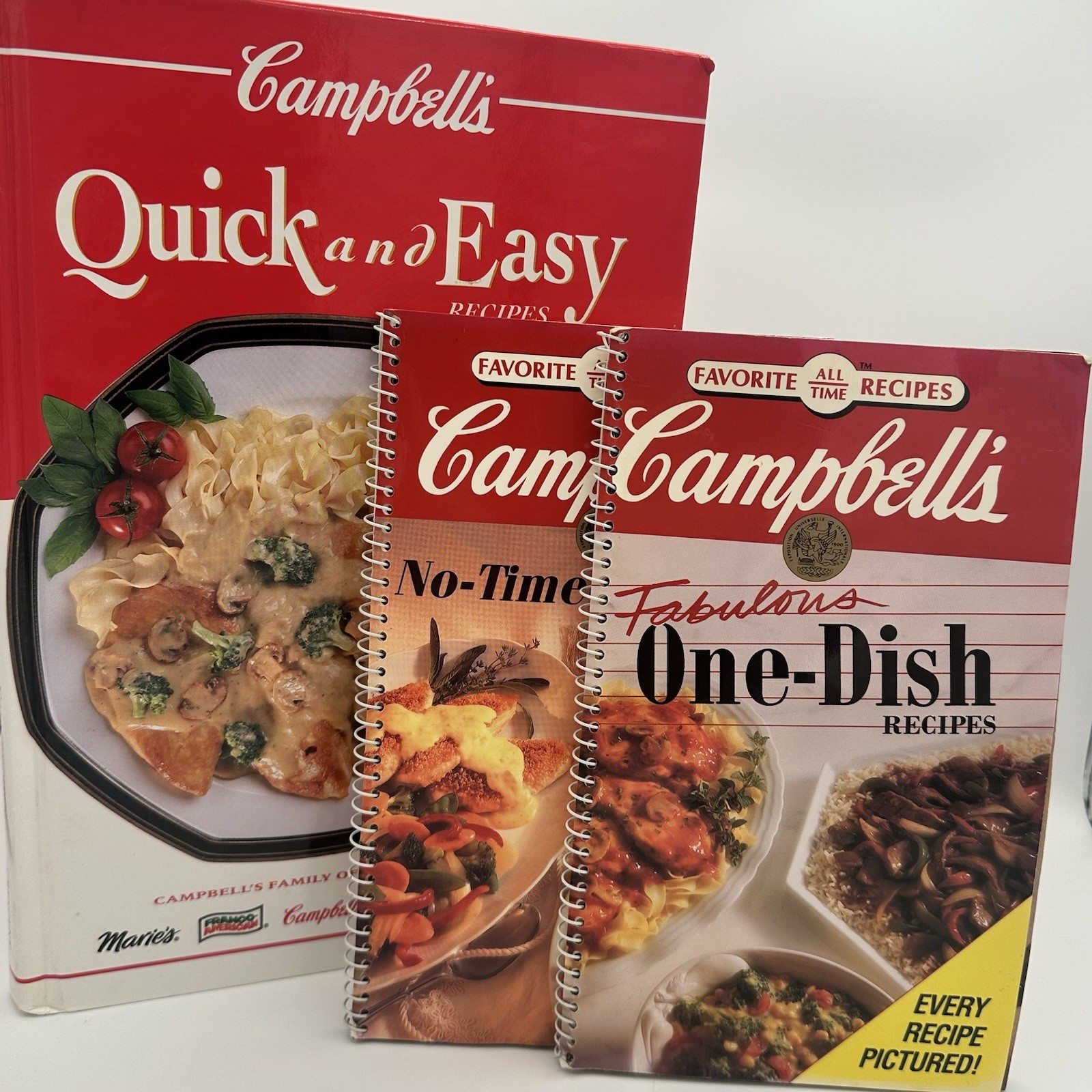 3 Vintage Campbells Soup Recipe CookBooks One Dish, No Time To Cook, Quick Easy