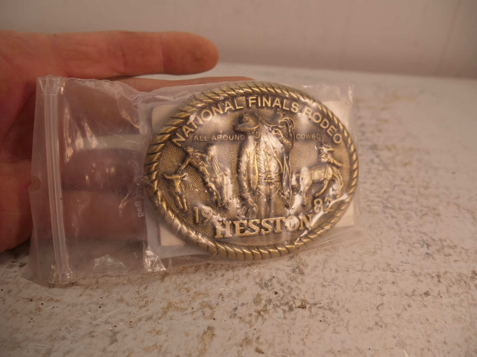 1982 Hesston NFR National Finals Rodeo All Around Cowboy Champion Belt Buckle