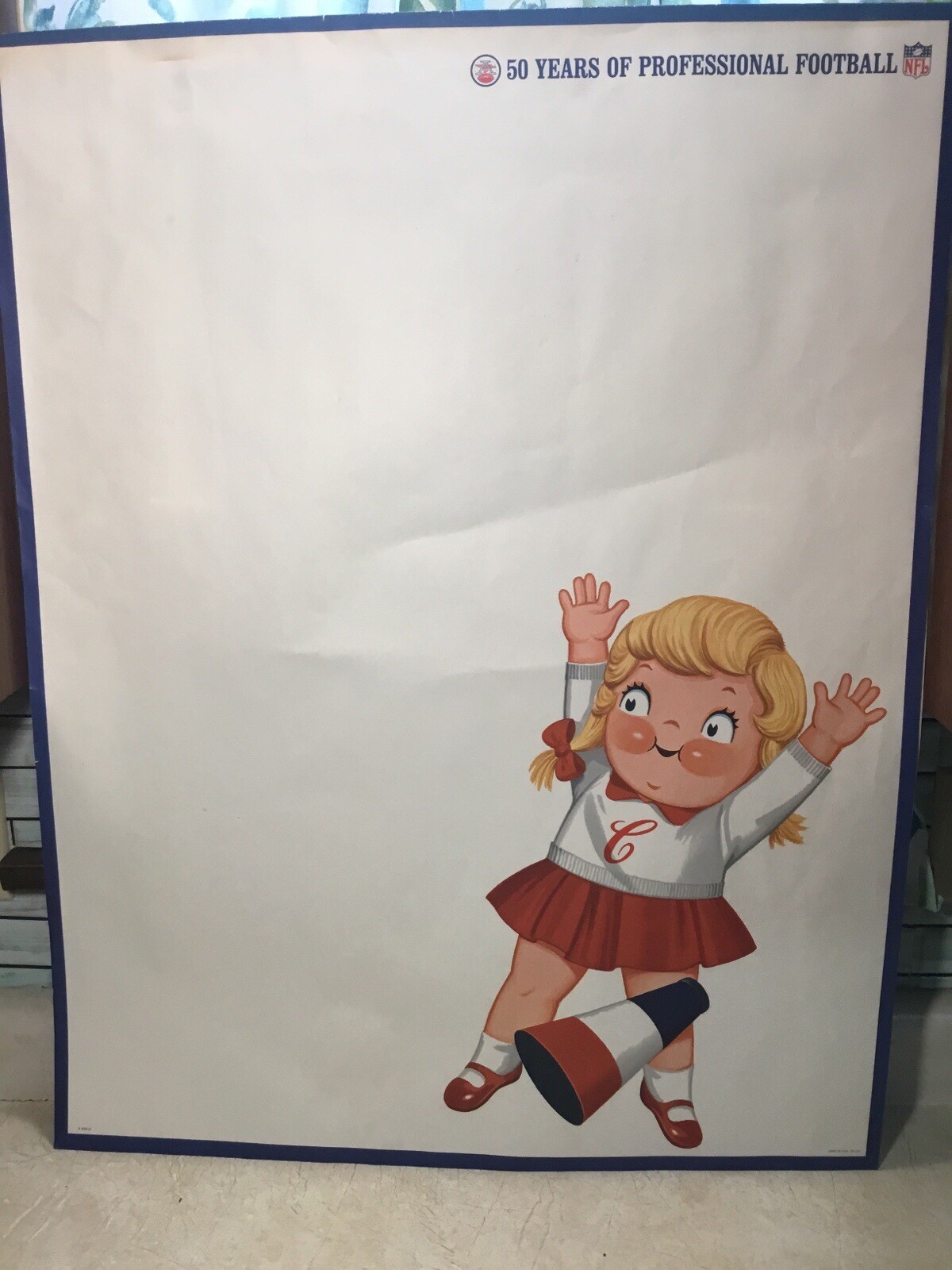 1960’s Campbell\'s Soup CHEERLEADER Double Poster Ad Promo NFL 50 Year Football