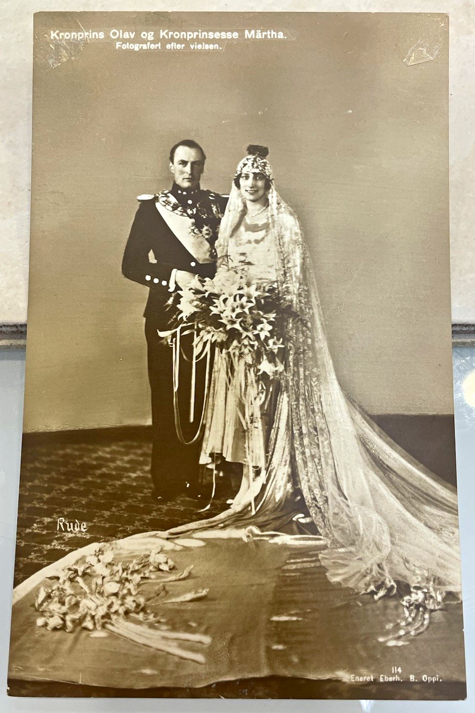 1920s Photo RPPC Postcard Crown Prince Olav Norway Sweden Wedding Eneret Eberh