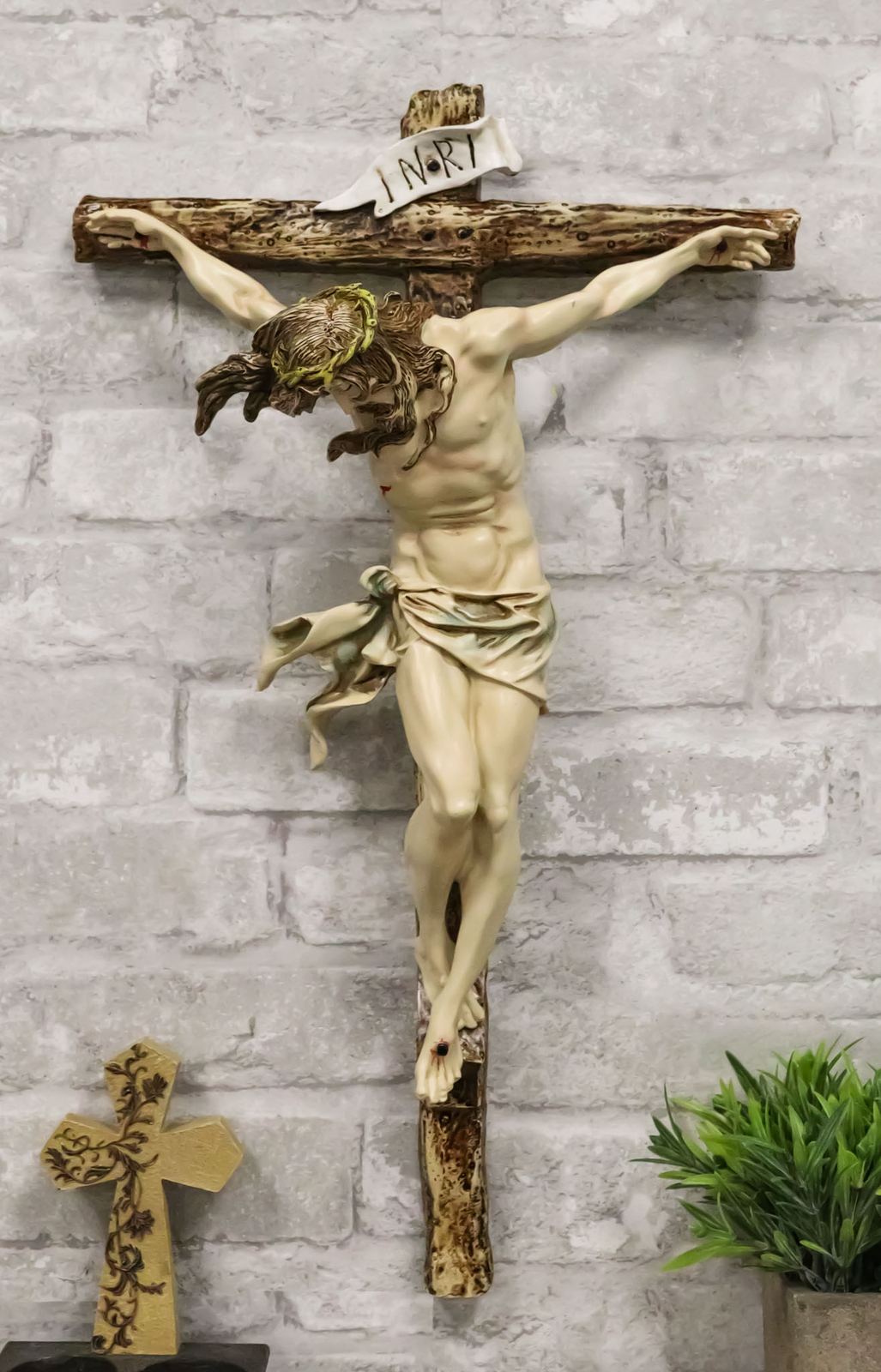 Ebros Large Jesus Christ at Calvary Crucifix INRI Wall Cross Hanging Plaque 20\ Ebros Large Jesus Christ at Calvary Crucifix INRI Wall Cross Hanging Plaque 20\