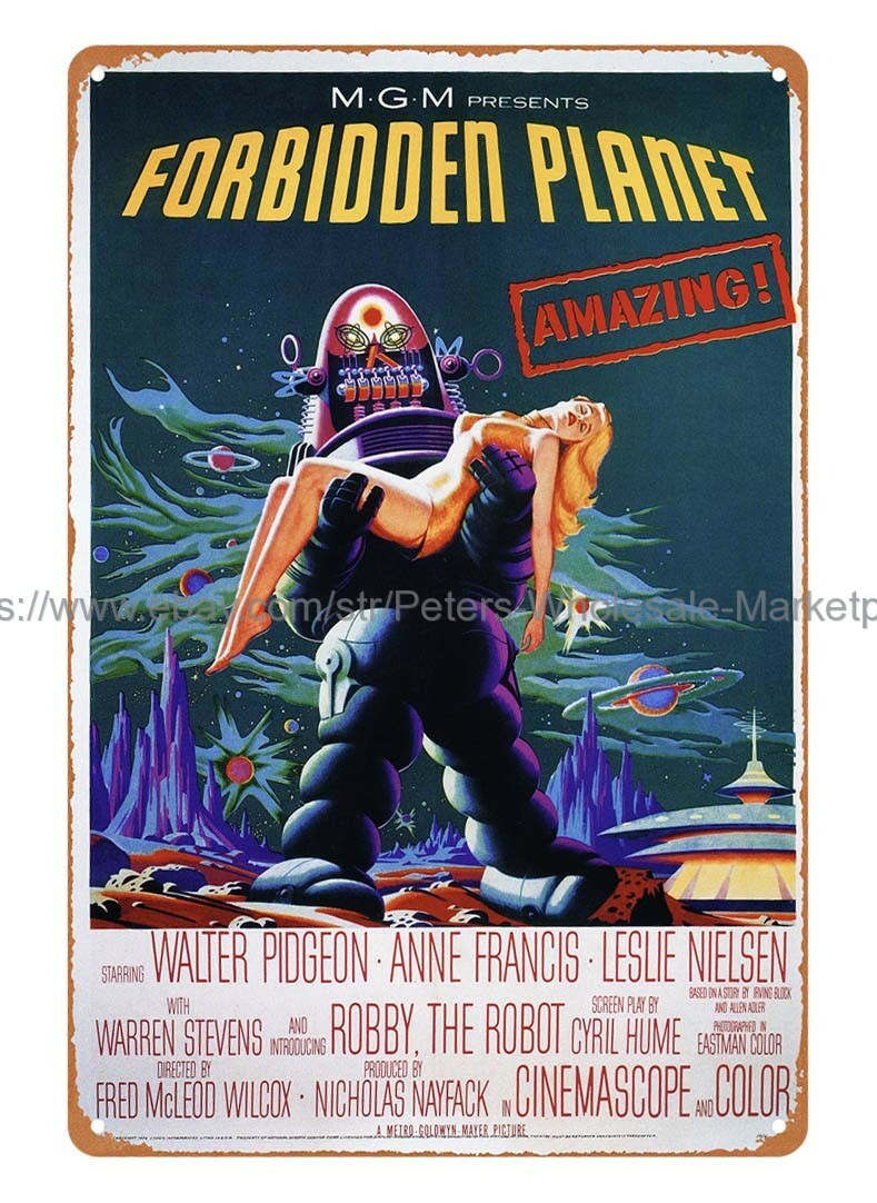 metallic wall decoration 1956 FORBIDDEN PLANET MOVIE POSTER metal tin sign