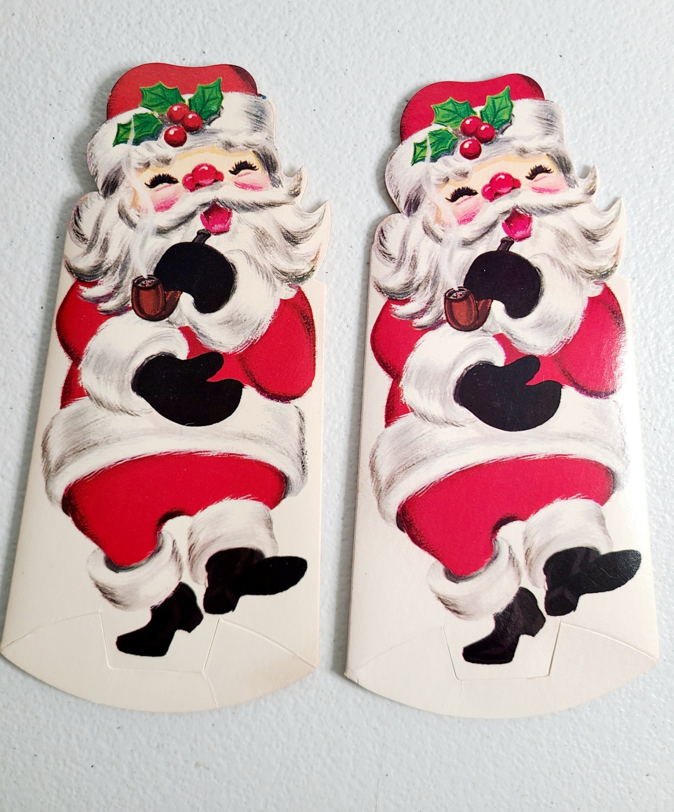 Santa Claus Die-cut Tabletop Decoration Stand Up Vintage 1950s Christmas Set 2