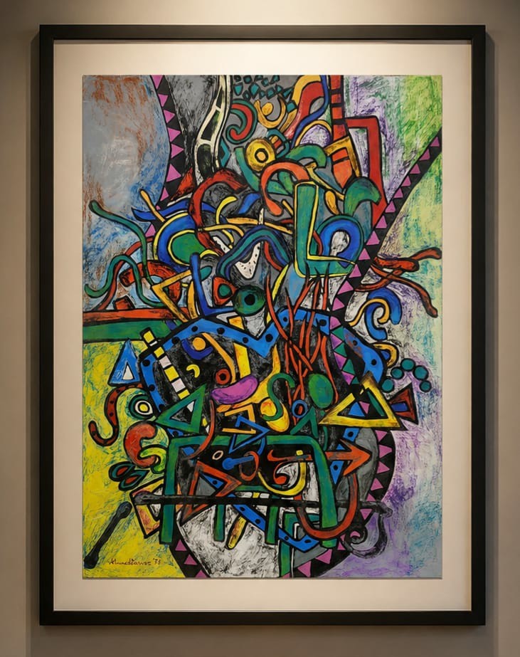 Rare handmade painting on Paper By Prominent Artist ahmed parvez Rare handmade painting on Paper By Prominent Artist ahmed parvez