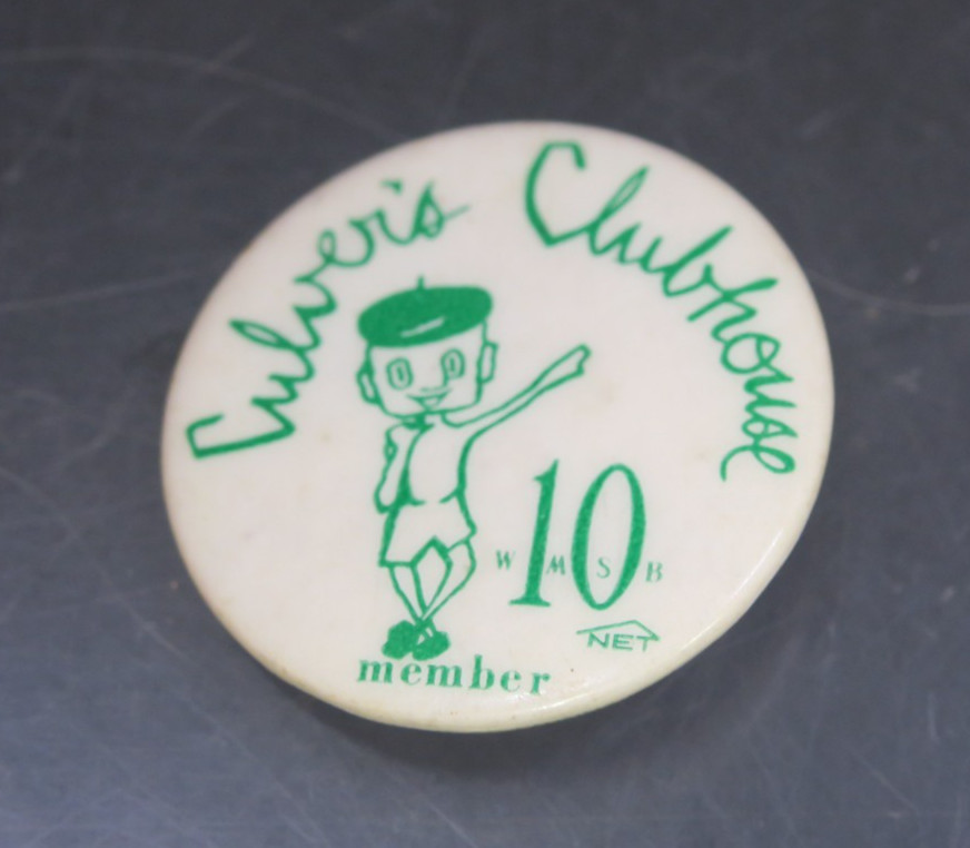 Vintage Culver\'s Clubhouse Member Pinback Button Collectible