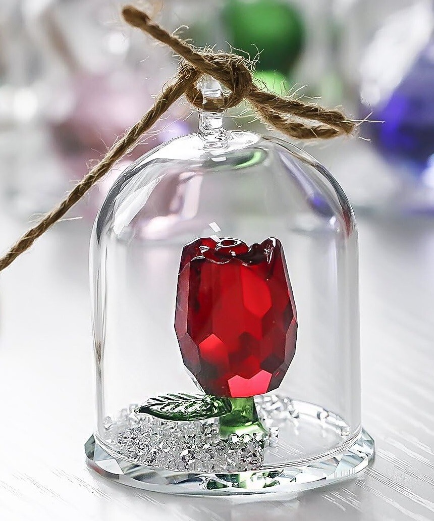 H&D HYALINE & DORA H&D Crystal Rose Flower Figurine Dreams 2 x 2 x 2.5 inches H&D HYALINE & DORA H&D Crystal Rose Flower Figurine Dreams 2 x 2 x 2.5 inches