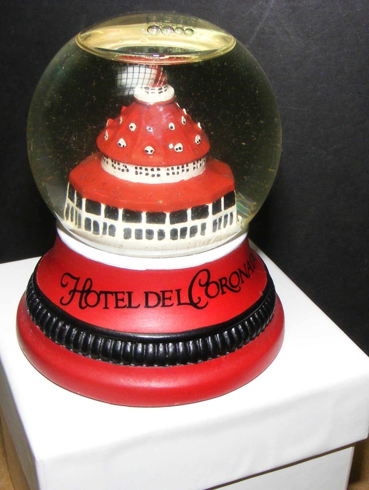 HOTEL CORONA Del Mar California Vintage SNOW GLOBE Glass Vintage HOTEL CORONA Del Mar California Vintage SNOW GLOBE Glass Vintage