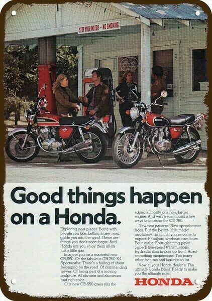 1974 HONDA CB-550 & CB-750 K4 MOTORCYCLE Vntg-Look DECORATIVE REPLICA METAL SIGN 1974 HONDA CB-550 & CB-750 K4 MOTORCYCLE Vntg-Look DECORATIVE REPLICA METAL SIGN