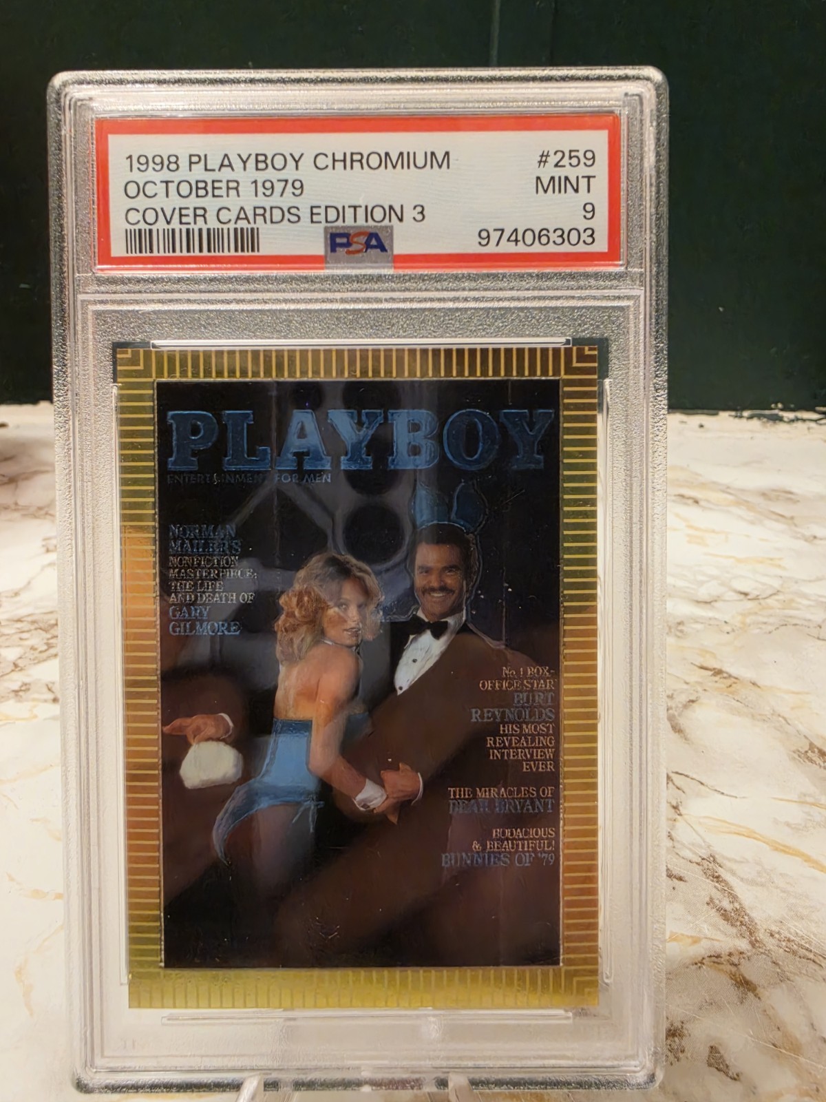 🔥Playboy Chromium Cover Card BURT REYNOLDS  OCT 1979 #259 PSA 9