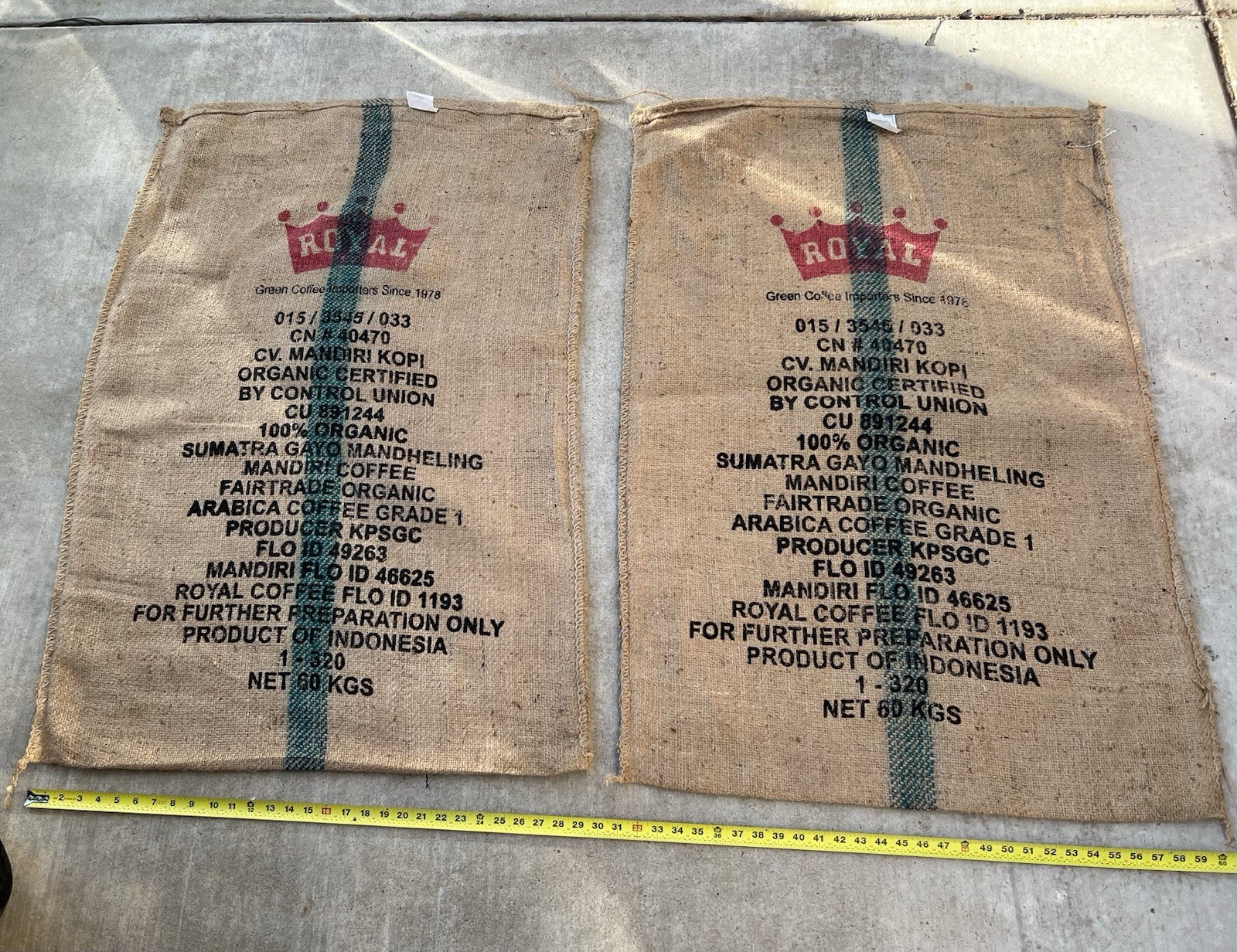 2 Pc Empty Burlap Coffee Bag Sack  Craft  42\
