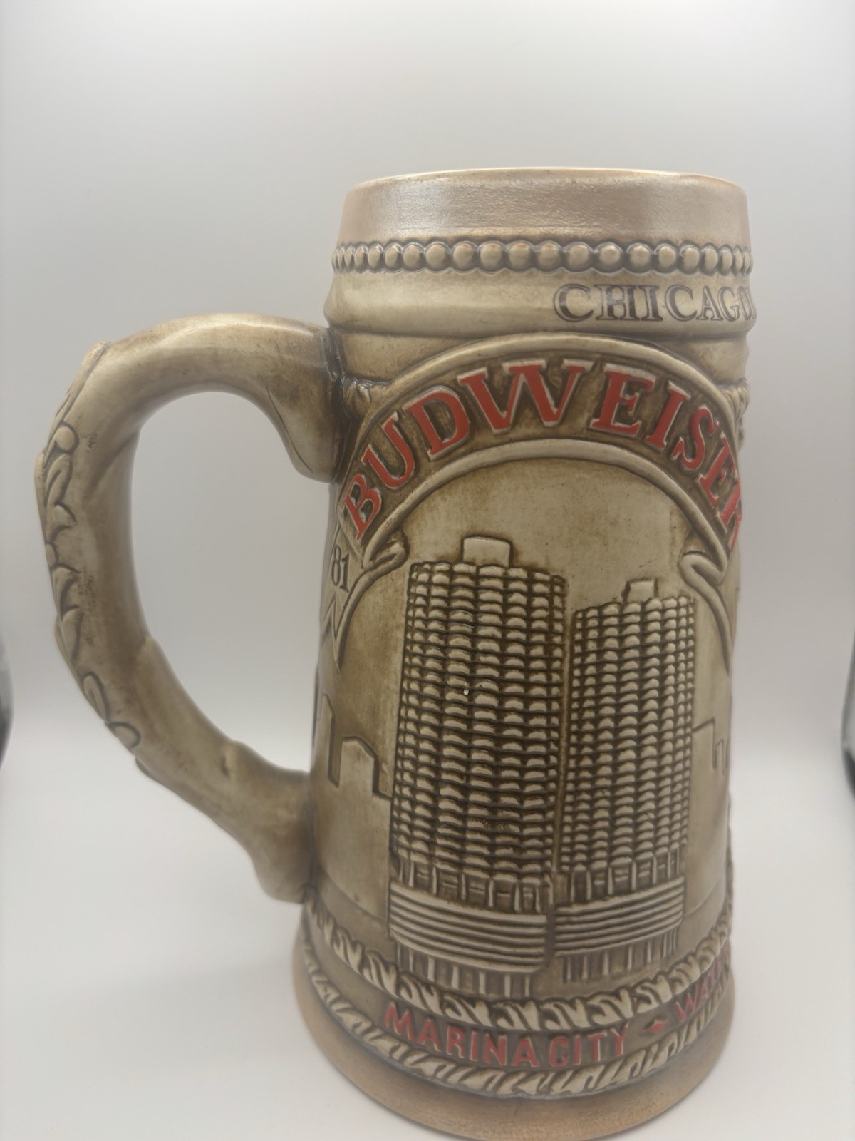 Anheuser Busch Budweiser Chicago Skyline Limited Edition 1981 Bud Beer Stein Mug
