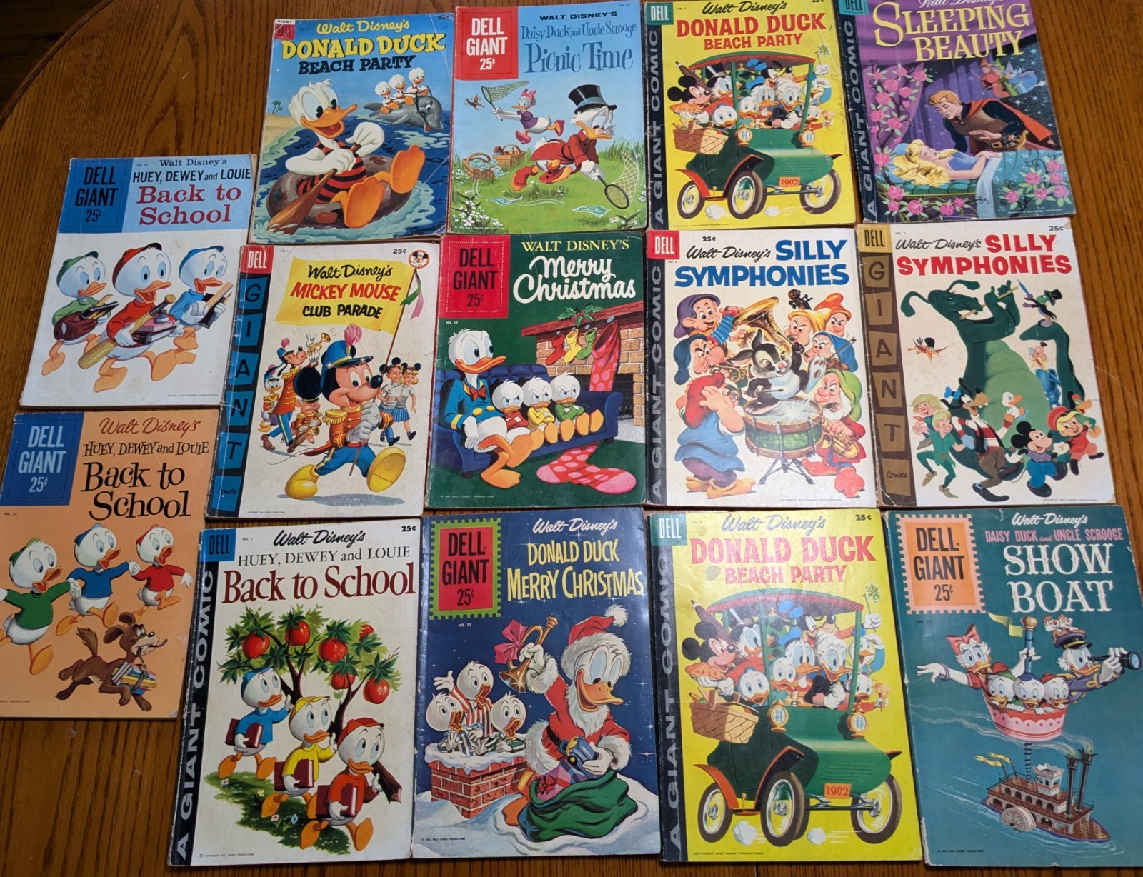 Lot of 14 Vintage Dell Giant Comic Books (1950s–1960s) – Disney Key #1s & Barks