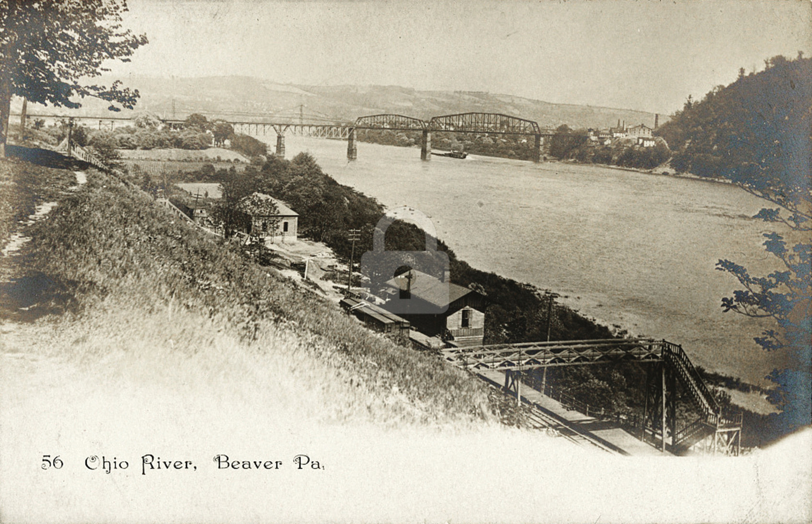 Ohio River, Beaver, PA Pennsylvania 1906 RPPC Photo Postcard COPY