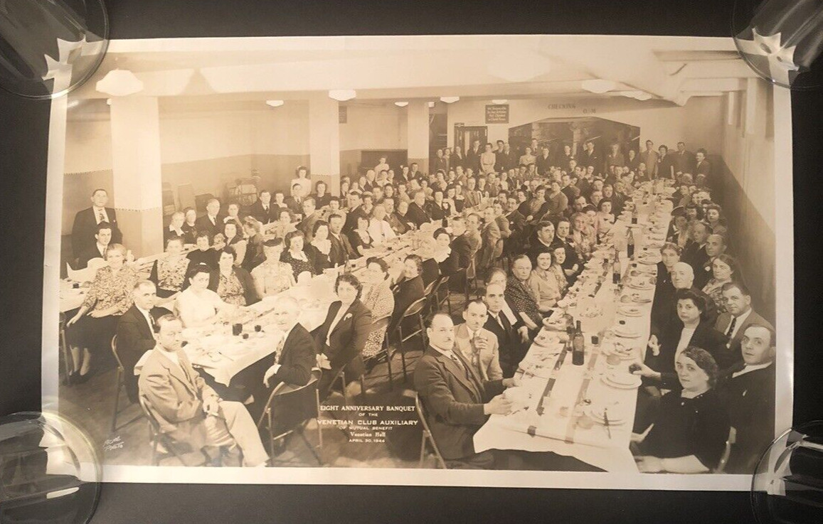 1944 Venetian Club of Mutual Aid Banquet Photo Italian Social Club Detroit 12x20 1944 Venetian Club of Mutual Aid Banquet Photo Italian Social Club Detroit 12x20