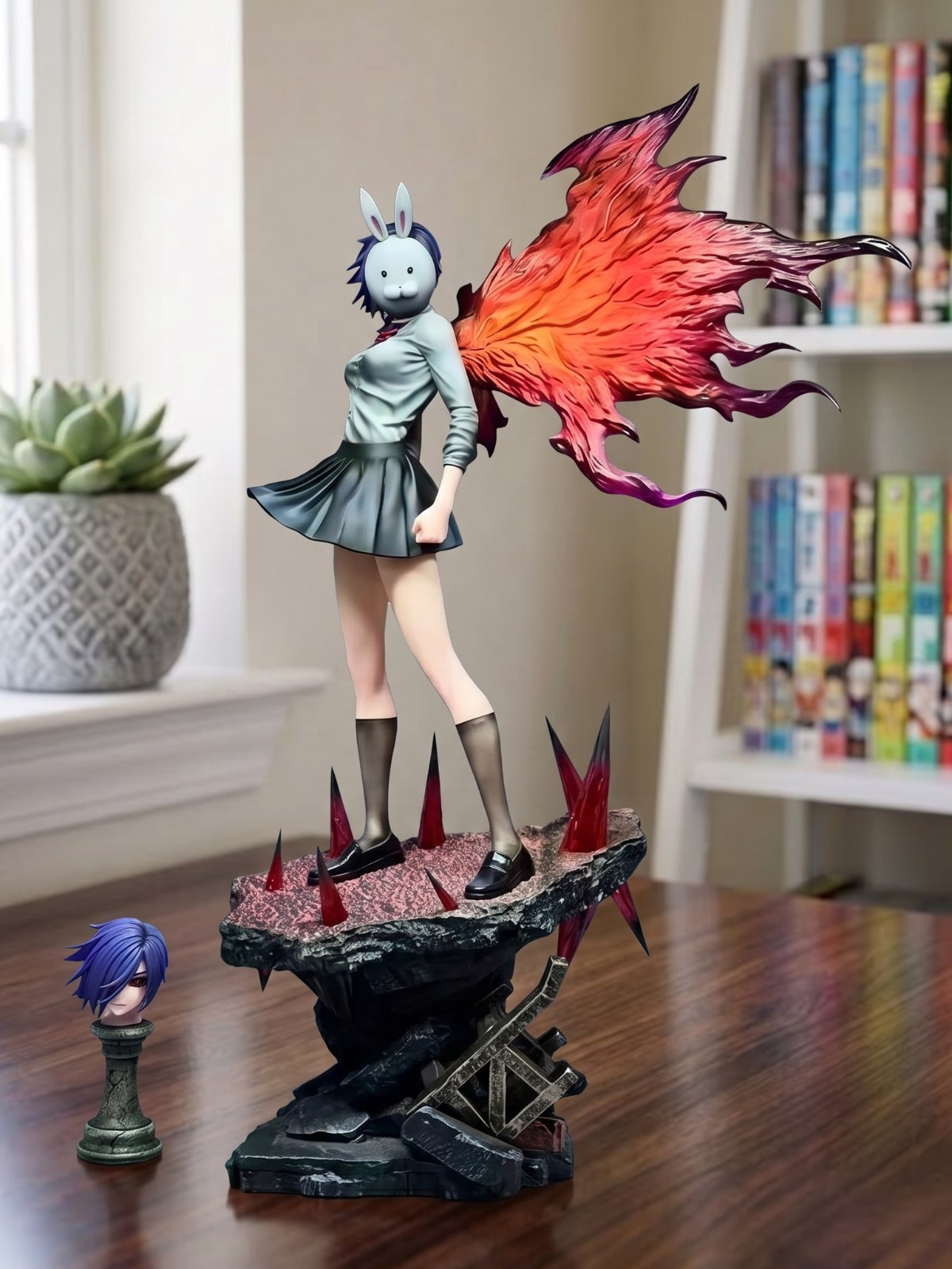 Tokyo Ghoul Touka Kirishima Figure 37cm 14.6in Kagune Wings Anime Statue Gift