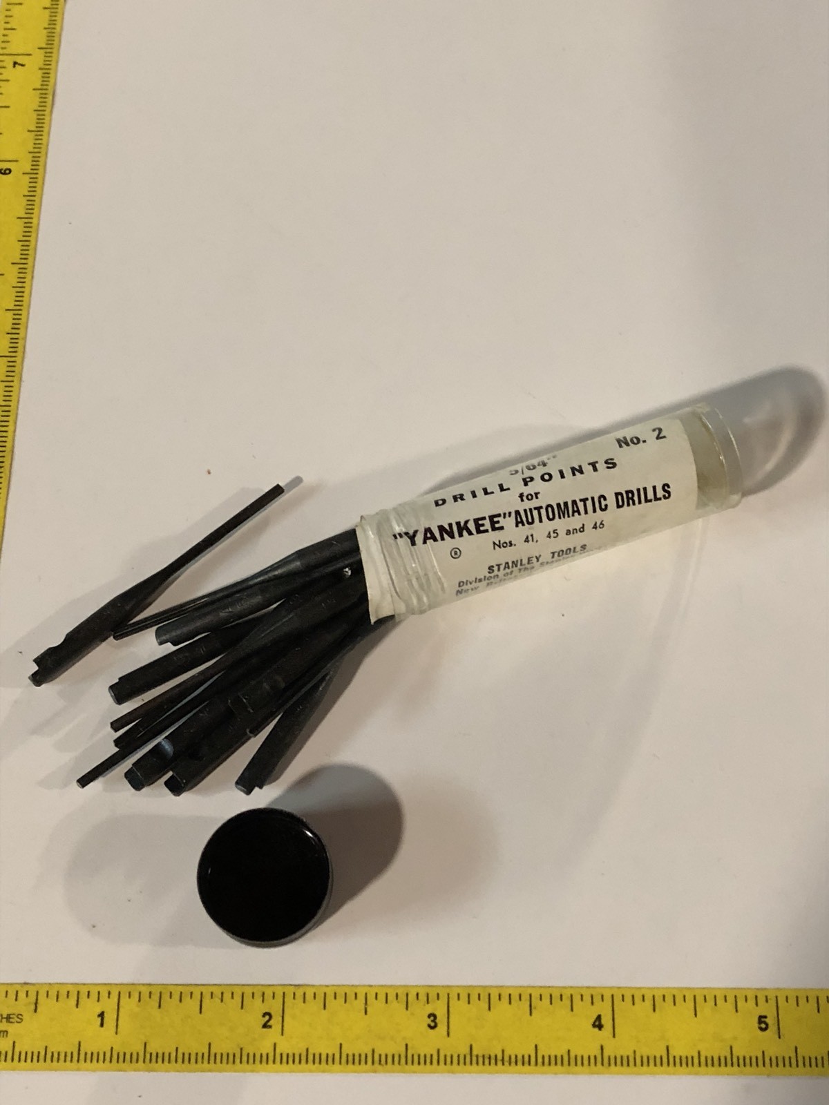 VTG Stanley Yankee Drill Points 5/64” No.2 Mint NOS 12Pcs Scarce White Label USA