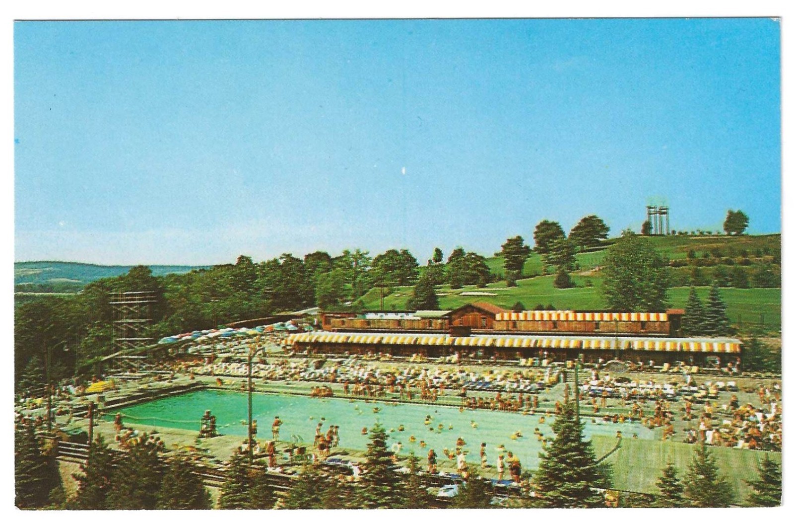 Grossinger NY-New York, Grossinger's Resort Swimming Pool and Cabanas Postcard