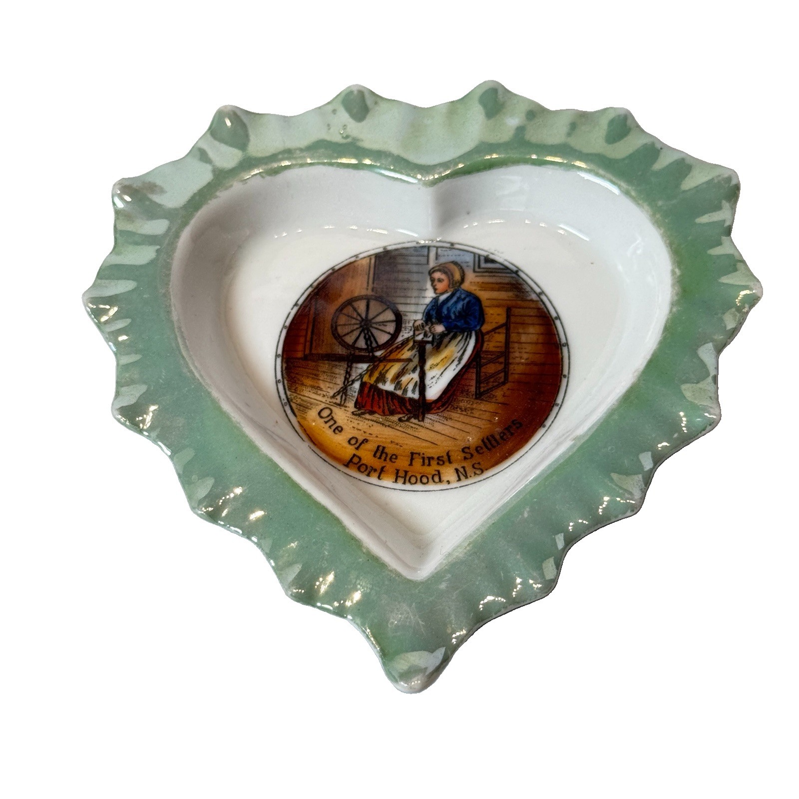 PORT HOOD Nova Scotia NS CANADA Souvenir CHINA Trinket ANTIQUE HEART DISH PORT HOOD Nova Scotia NS CANADA Souvenir CHINA Trinket ANTIQUE HEART DISH