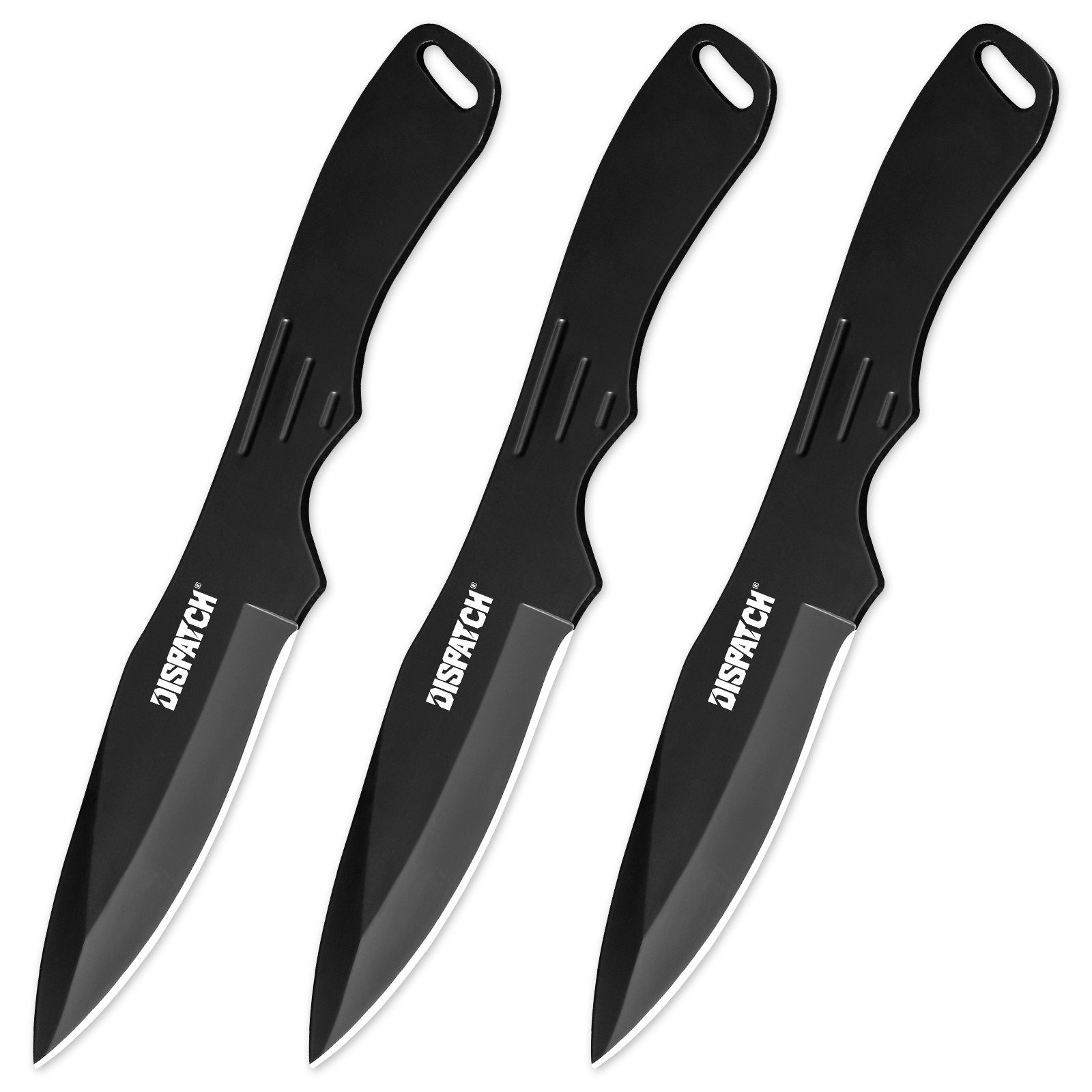 DISPATCH 3pc Stainless Steel Throwing Knives Set w/Nylon Sheath - Balanced Kunai