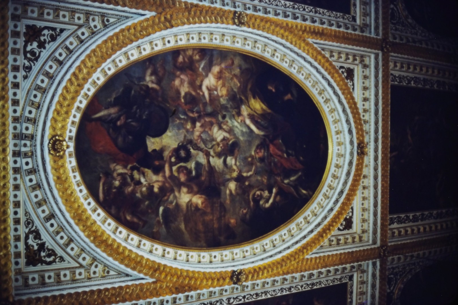 c1960's Kodachrome 35mm Slide, Baroque Ceiling Painting, Art Europe 17th 18th