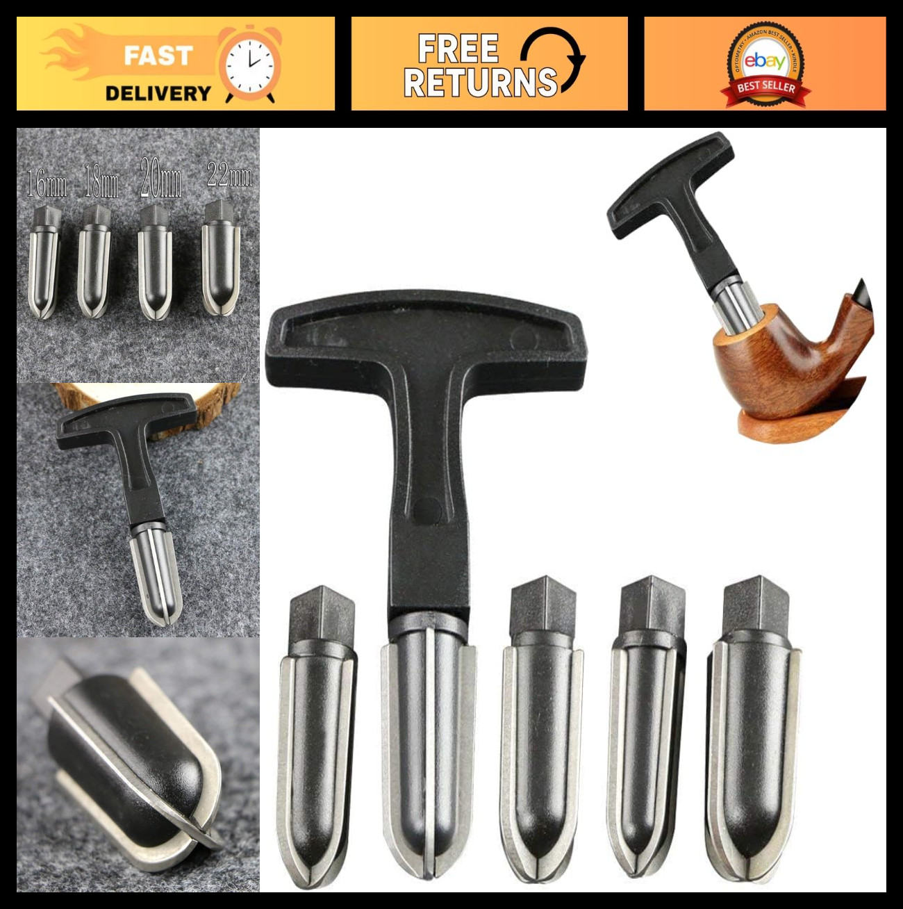 5-Piece Tobacco Pipe Reamer Tool Set & Cleaners - Essential Pipe Accessories 5-Piece Tobacco Pipe Reamer Tool Set & Cleaners - Essential Pipe Accessories