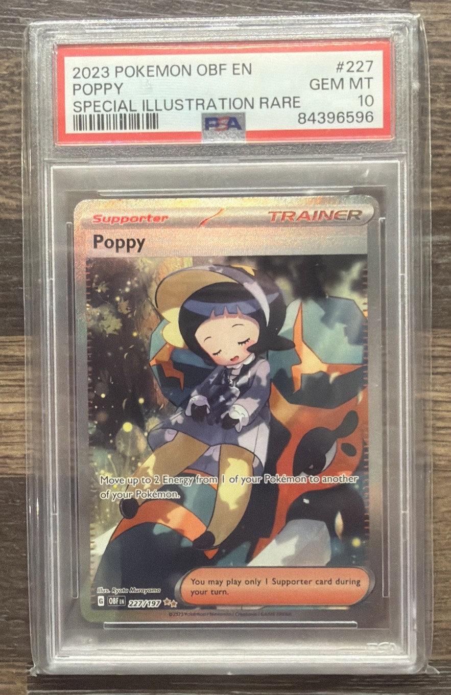 2023 POKEMON OBF EN-OBSIDIAN FLAMES SPECIAL ILLUSTRATION RARE #227 POPPY PSA 10 2023 POKEMON OBF EN-OBSIDIAN FLAMES SPECIAL ILLUSTRATION RARE #227 POPPY PSA 10