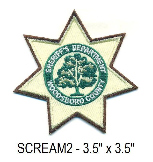 SCREAM MOVIE PATCH - POLICE BADGE - SCREAM2 SCREAM MOVIE PATCH - POLICE BADGE - SCREAM2