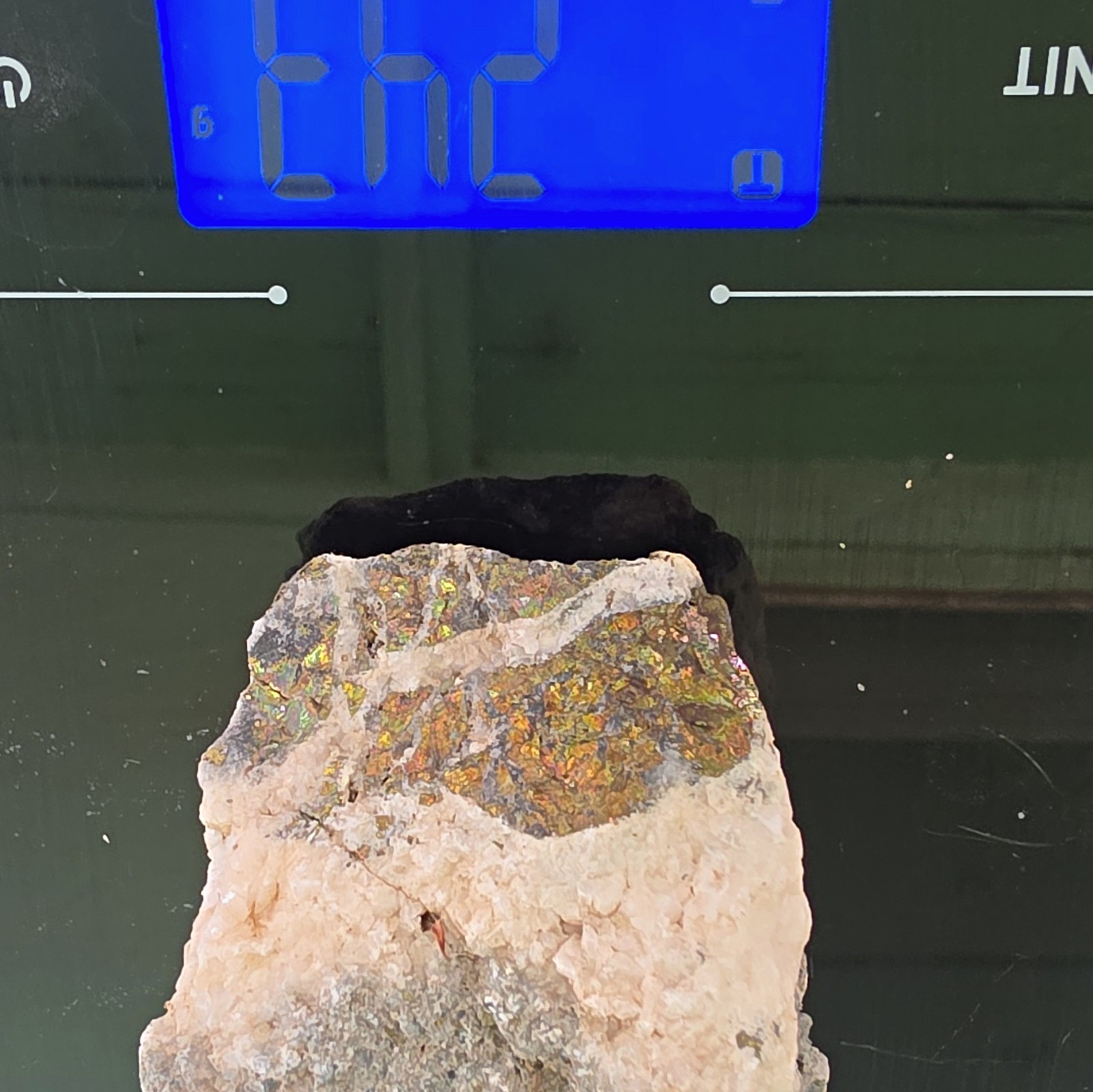 Pyrite Crystal Cluster on Quartz Matrix with Iridescent Metallic Ore Specimen Pyrite Crystal Cluster on Quartz Matrix with Iridescent Metallic Ore Specimen