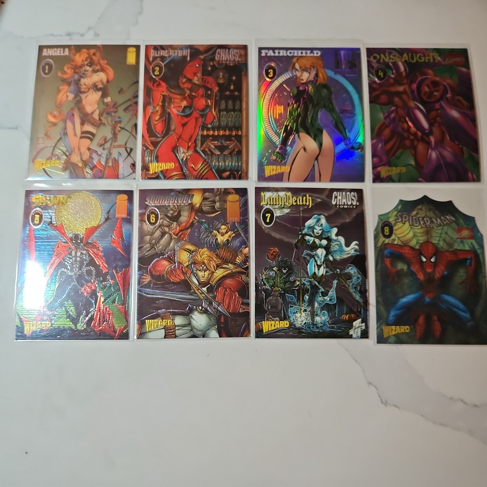 1995/1997 Wizard Magazine Chromium/Embossed Chase set. Must have amazing cards 1995/1997 Wizard Magazine Chromium/Embossed Chase set. Must have amazing cards