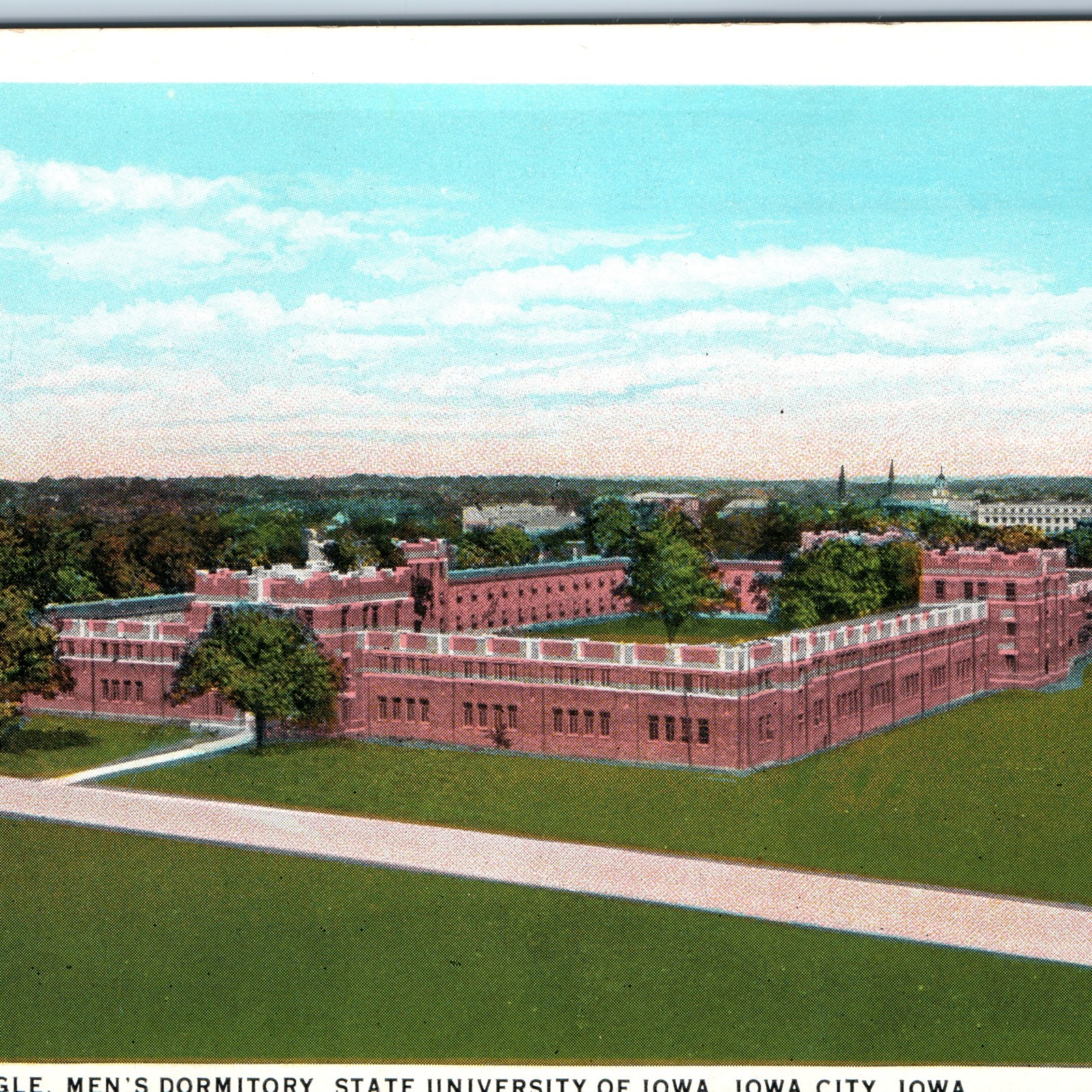 c1920s Iowa City Quadrangle Mens Dormitory Campus Postcard University of Iowa c1920s Iowa City Quadrangle Mens Dormitory Campus Postcard University of Iowa