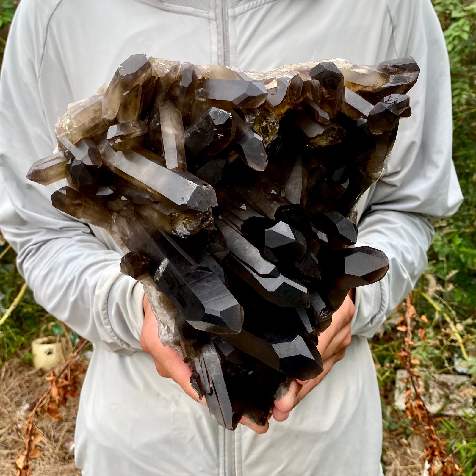 10.5LB  Natural smoky black quartz cluster crystal mineral specimen