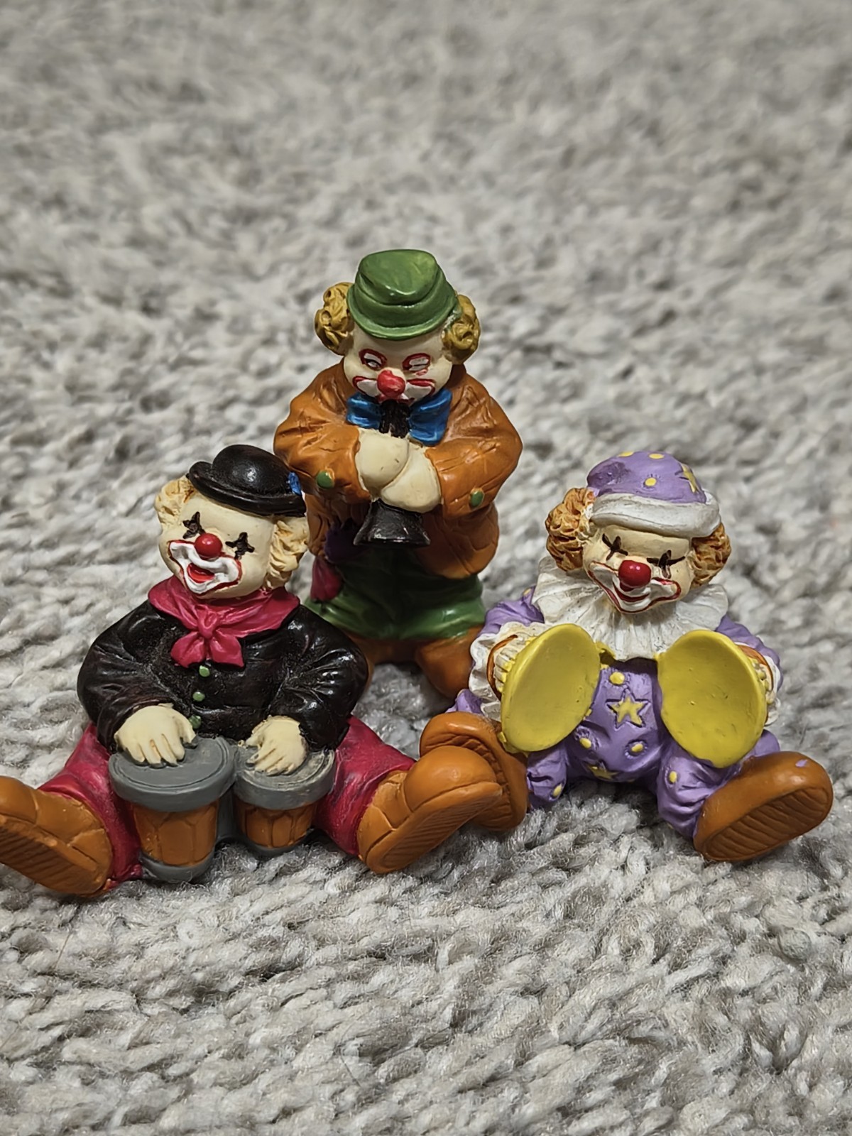 Vintage Lot Of 3 Miniature Ceramic Hobo Clown Circus Musicians Band Instruments Vintage Lot Of 3 Miniature Ceramic Hobo Clown Circus Musicians Band Instruments
