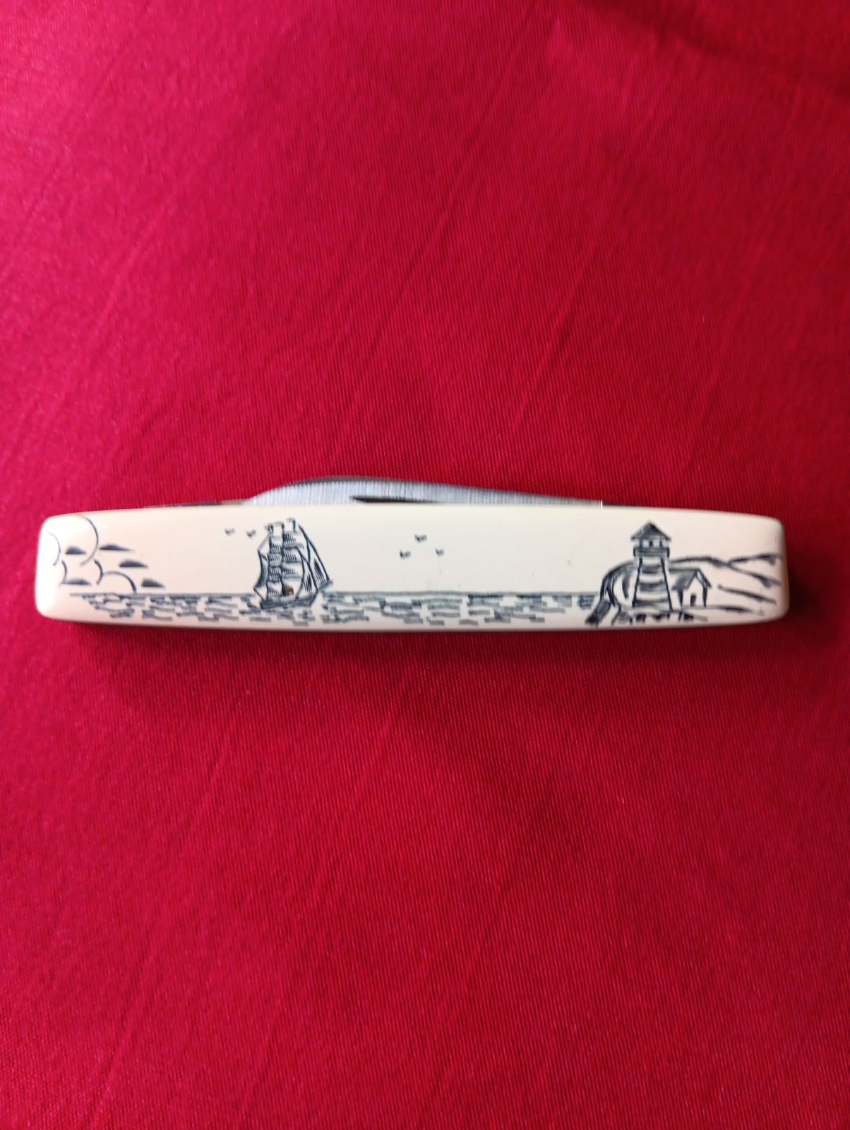 Vintage Case XX 278 Folding Pen Knife 1978 2 Dot Scrimshaw Lighthouse Tested Vintage Case XX 278 Folding Pen Knife 1978 2 Dot Scrimshaw Lighthouse Tested