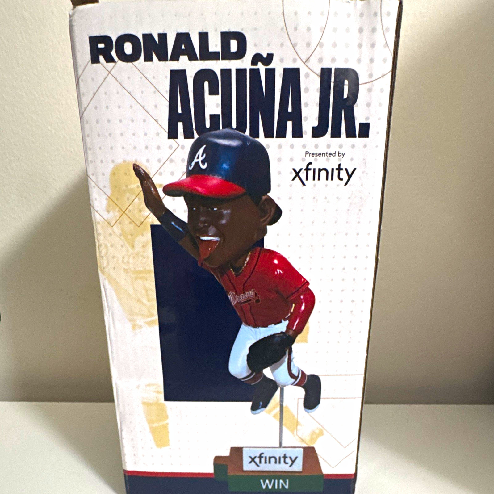 Xfinity Exclusive Ronald Acuña Jr. MLB Baseball Bobblehead Plastic Red/White