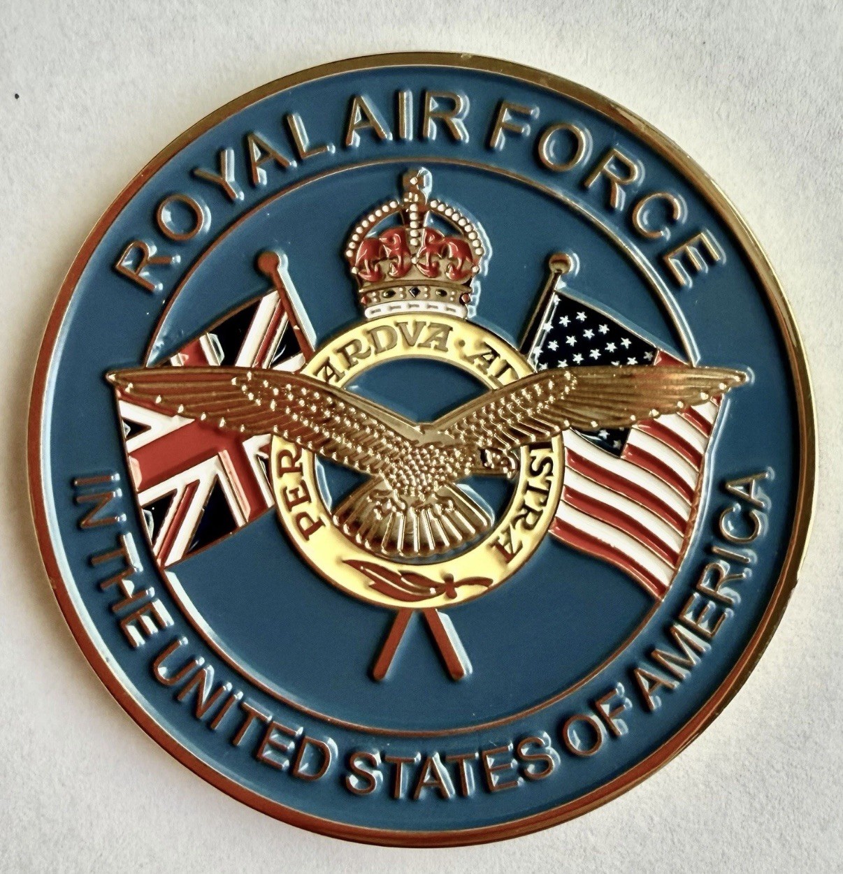 Challenge Coin Royal Air Force USA God Save The King. Very Rare USA 250 Challenge Coin Royal Air Force USA God Save The King. Very Rare USA 250