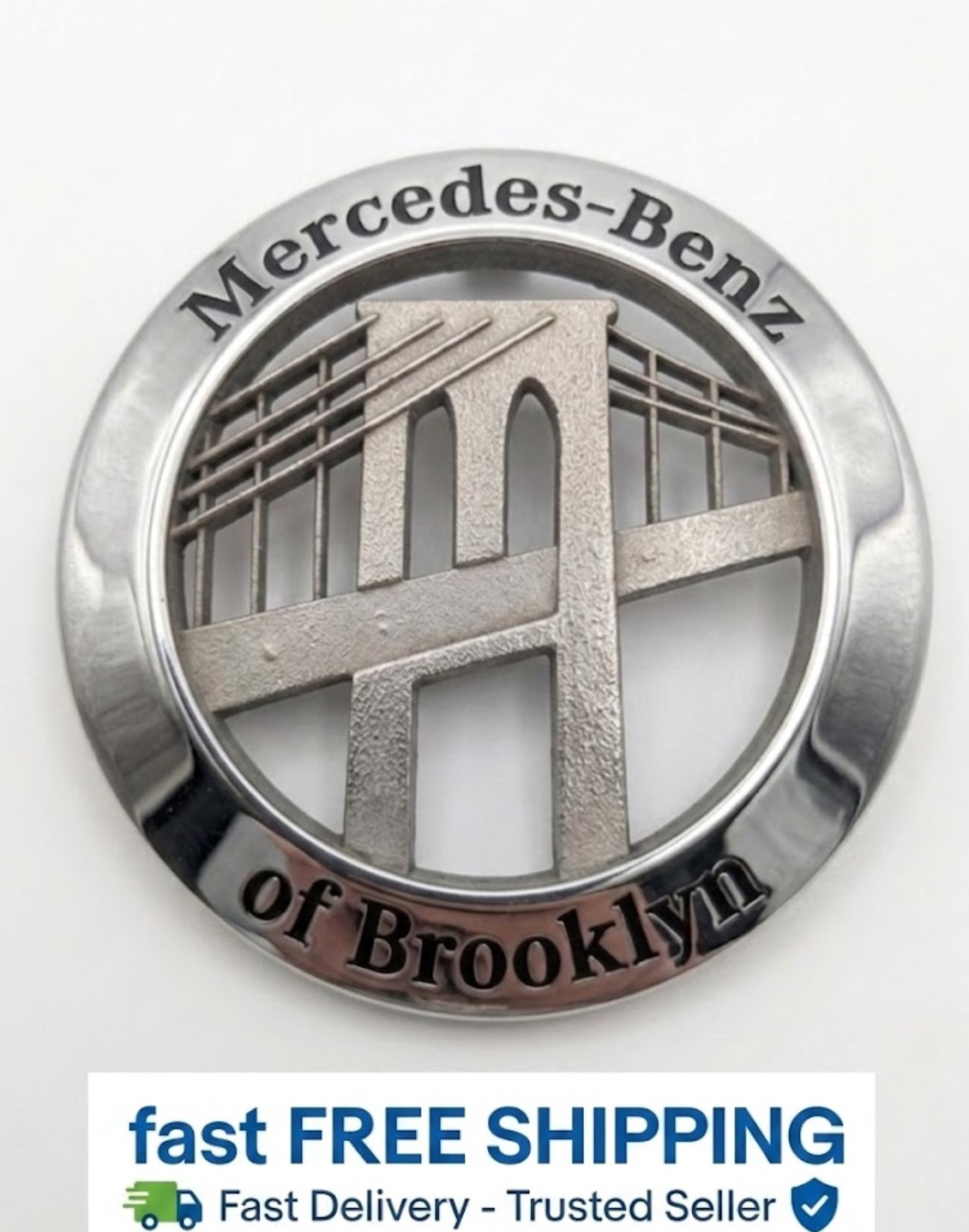 Mercedes-Benz Of Brooklyn NY NYC Metal Dealer Badge Emblem Vintage ✅ Mercedes-Benz Of Brooklyn NY NYC Metal Dealer Badge Emblem Vintage ✅